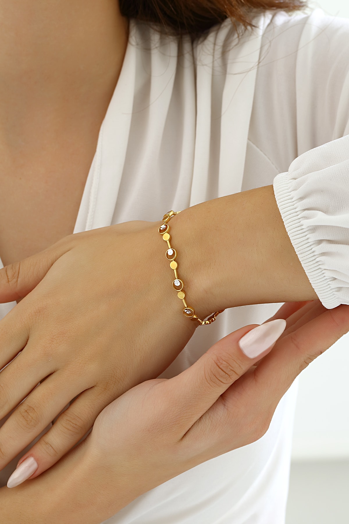 Mikron Altın Kaplama Gümüş Tasarım Bileklik