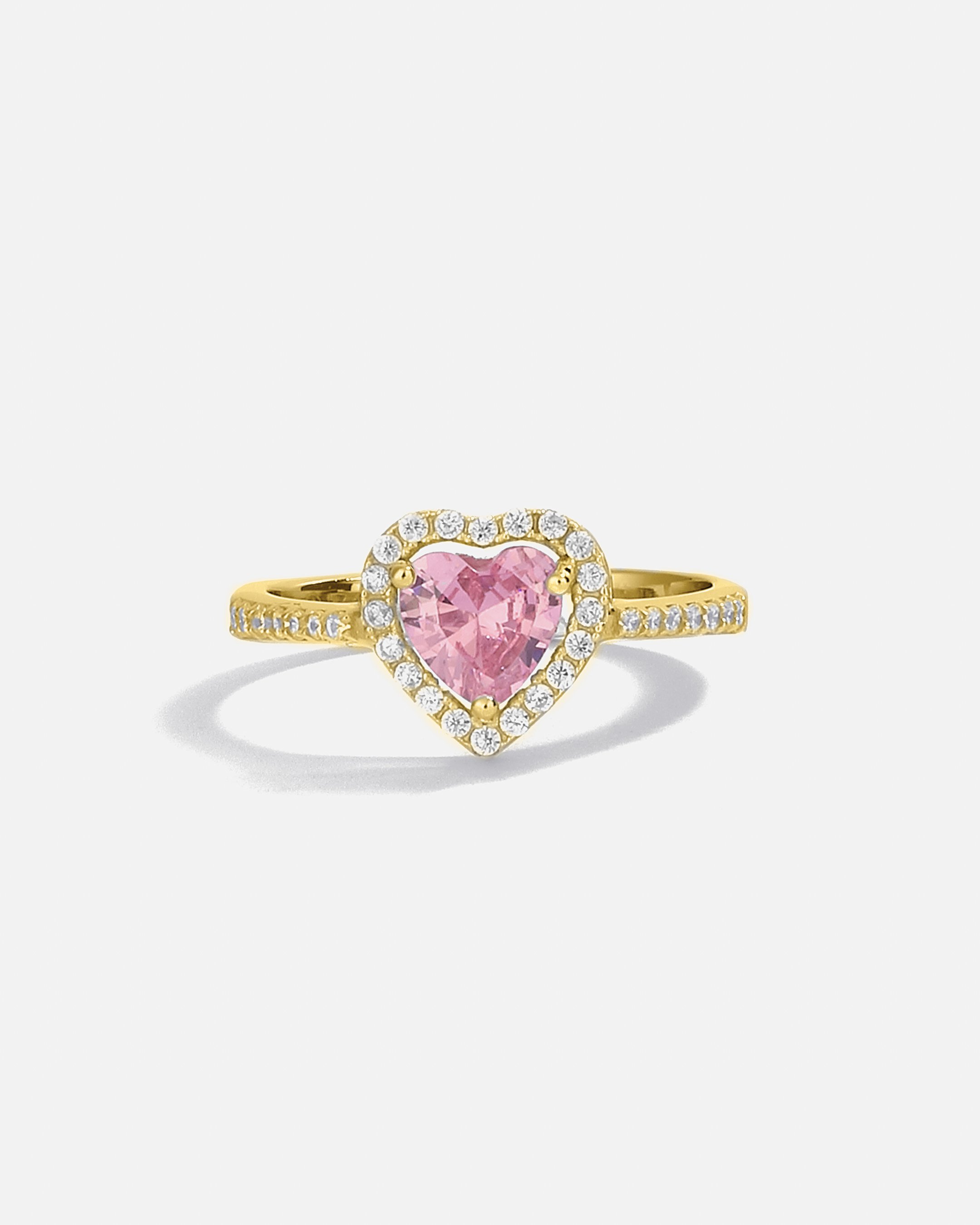 Bague en argent avec cœur en pierre de couleur quartz rose