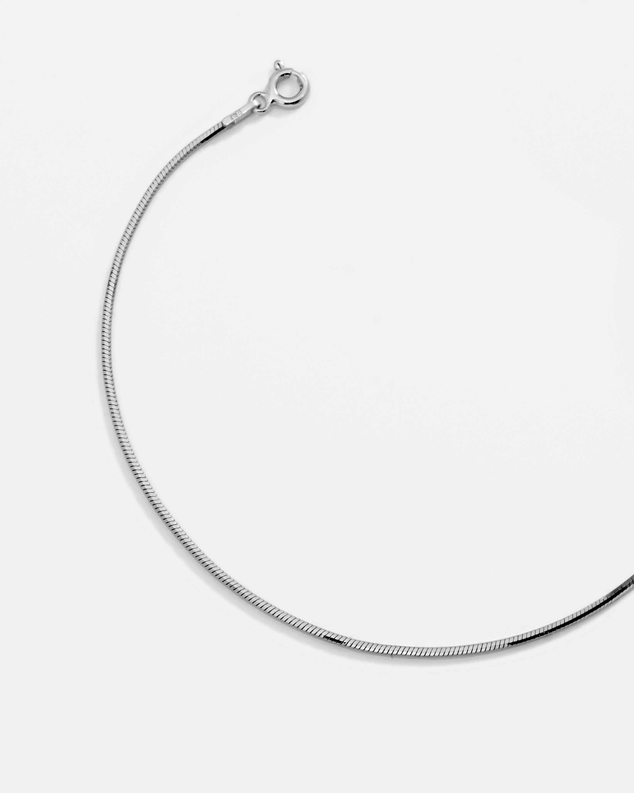 Silver Snake Anklet - White Gold