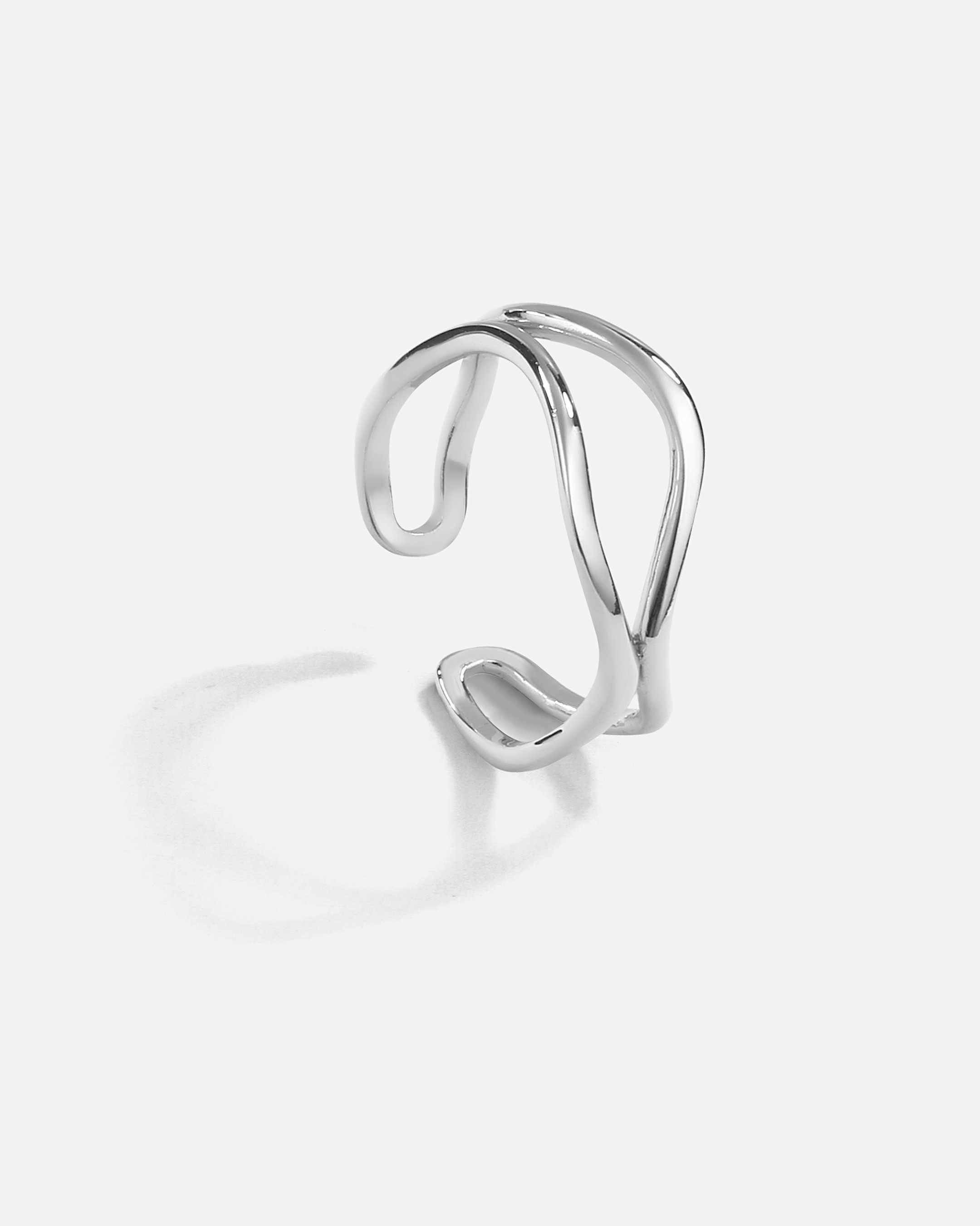 Design Silver Ring - White Gold