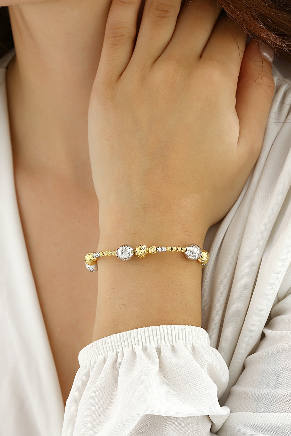 Mikron Altın Kaplama Gümüş Dorika Bileklik