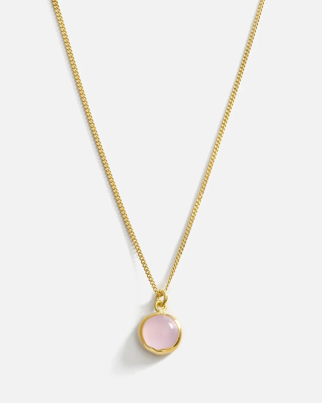 Pink Quartz Colored Handcrafted Silver Necklace
