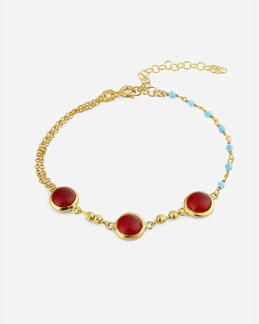 Lal Stone-set Silver Bracelet