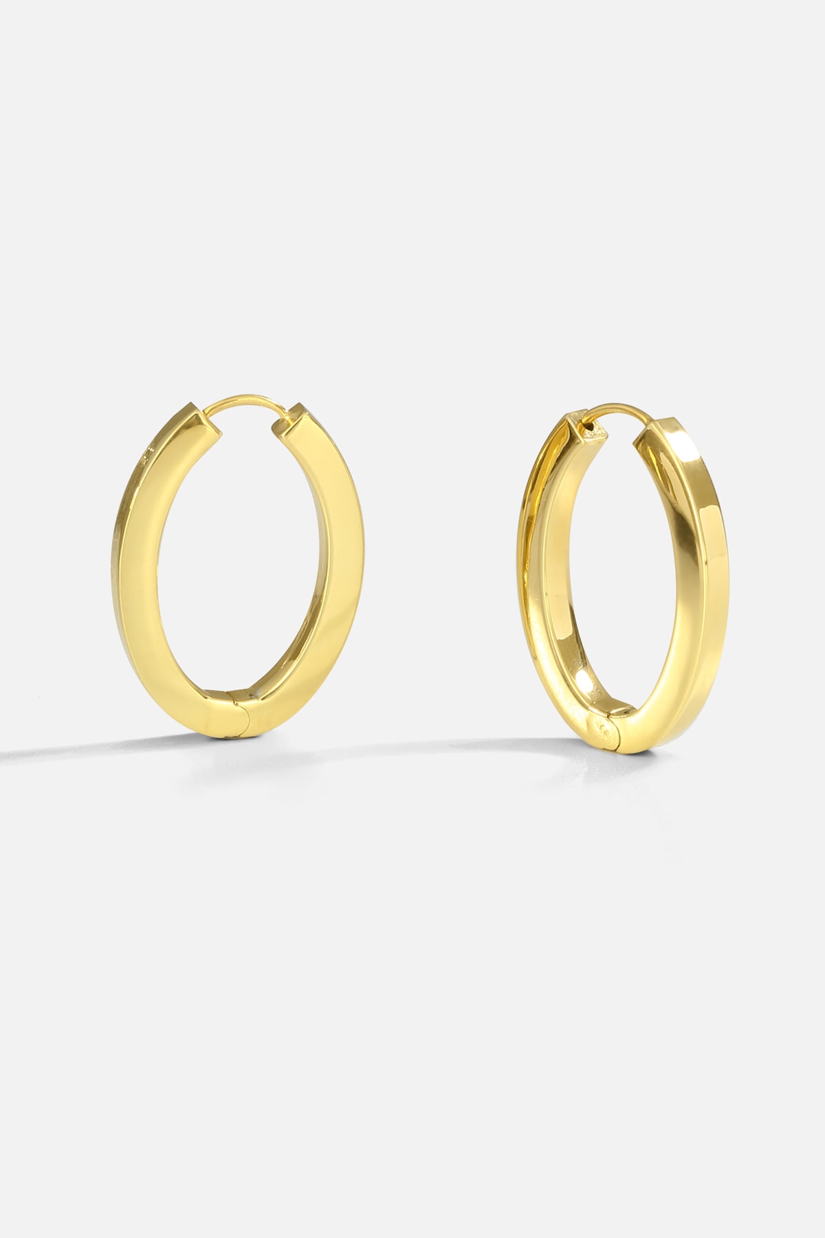 Mikron Altın Kaplama Gümüş Elips Küpe