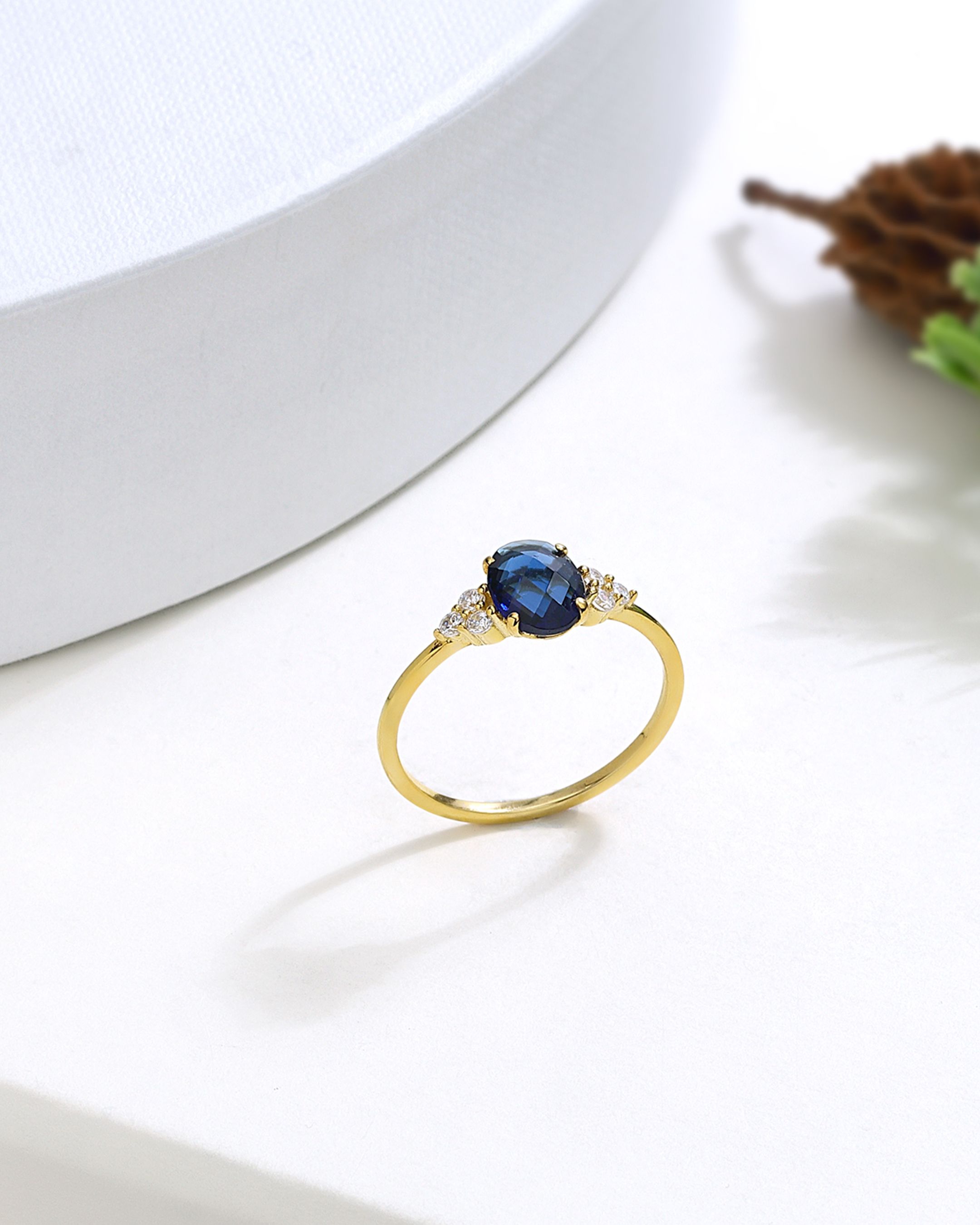 Silver Ring with Sapphire Stone