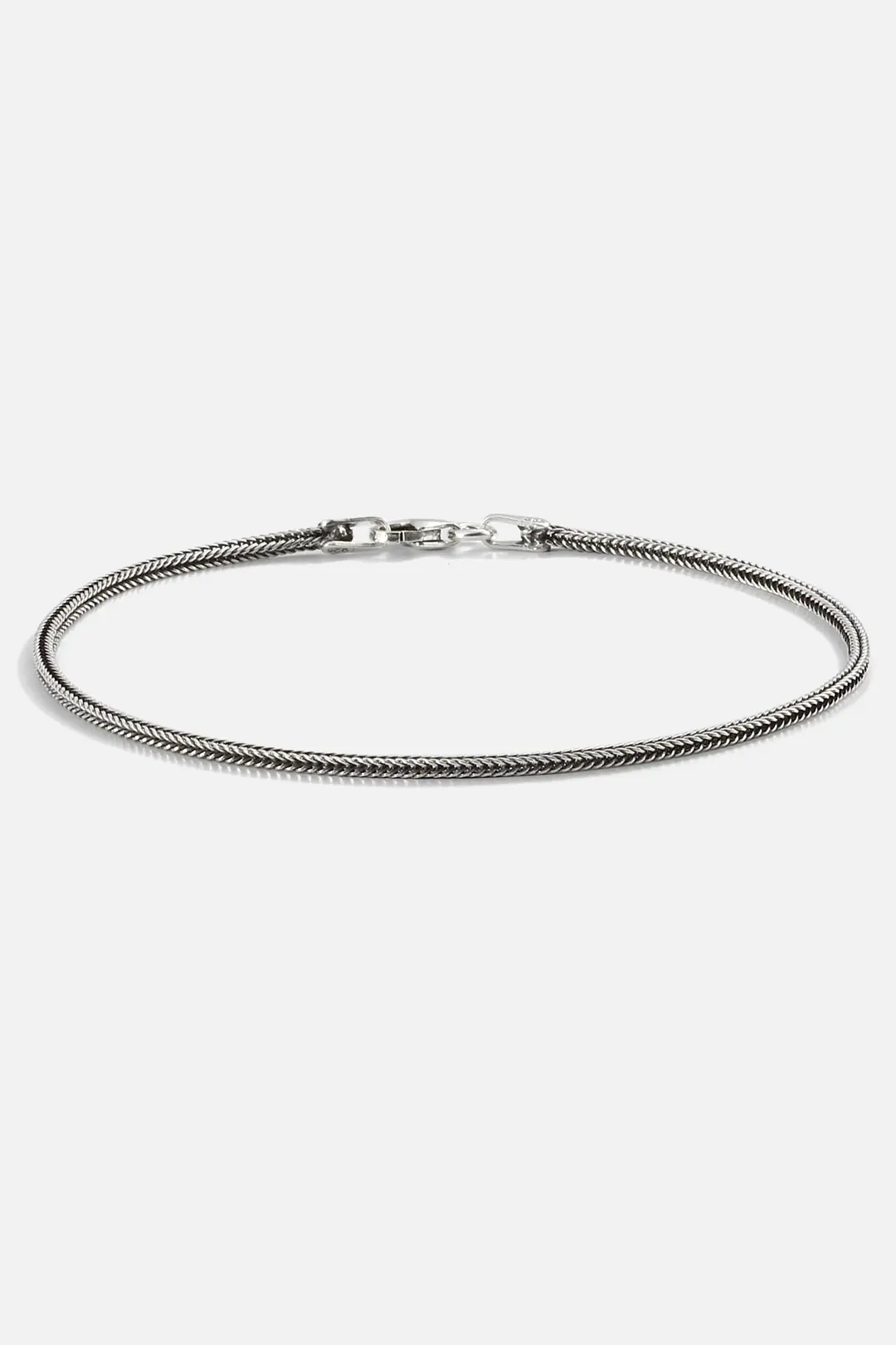Silver Slim Woven Men's Bracelet