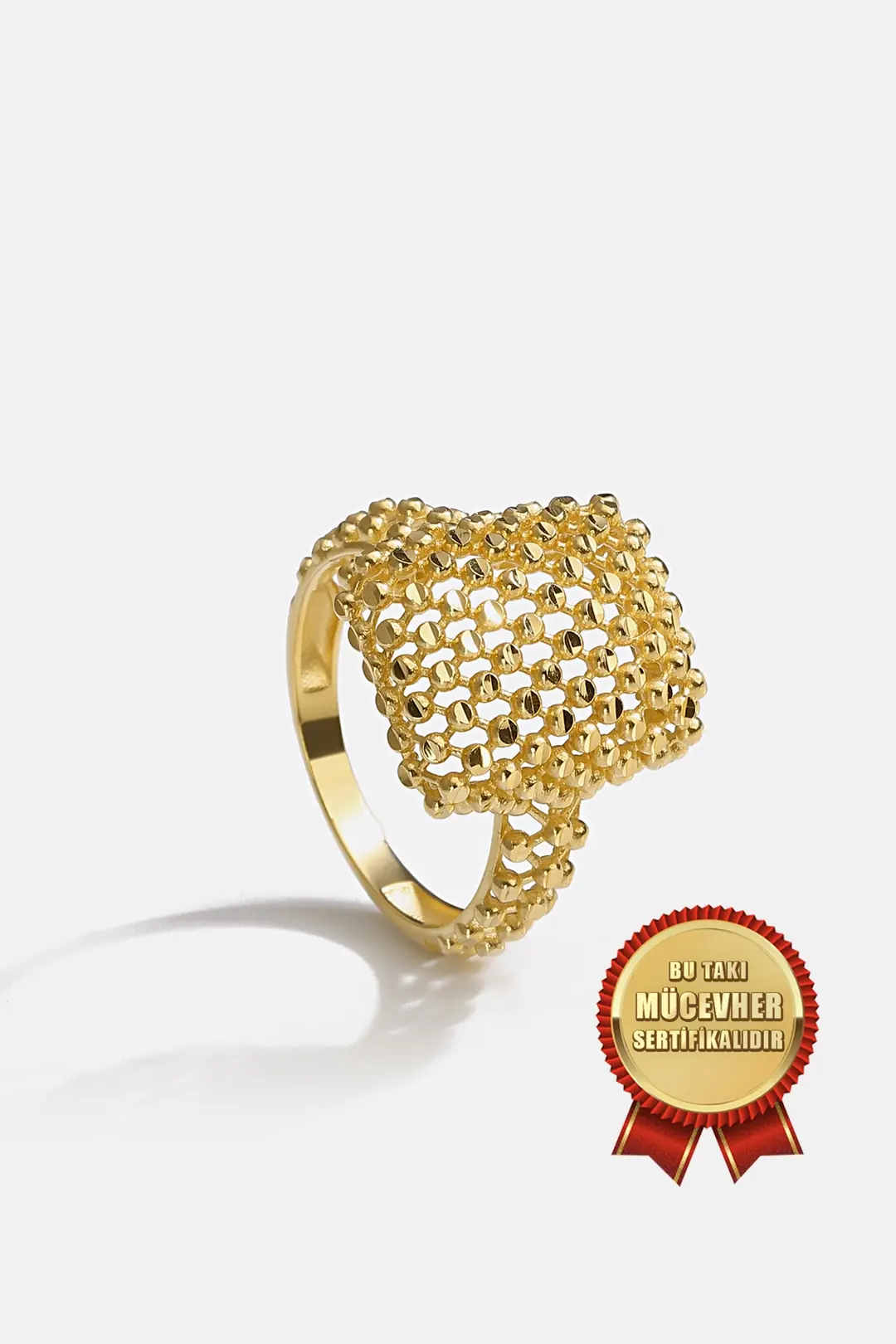 Mikron Gold Plated 925 K Silver File Ring