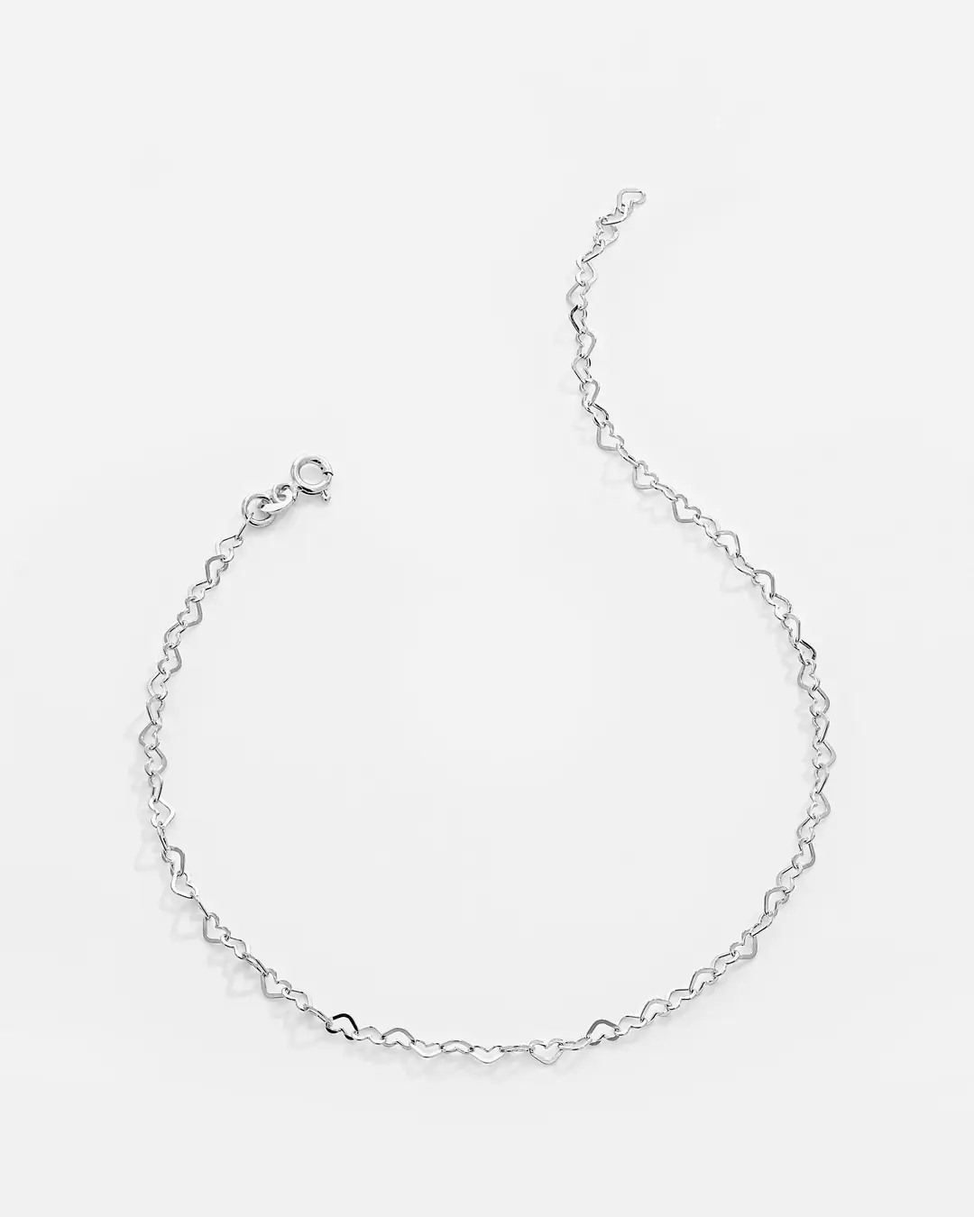 Heart Silver Anklet