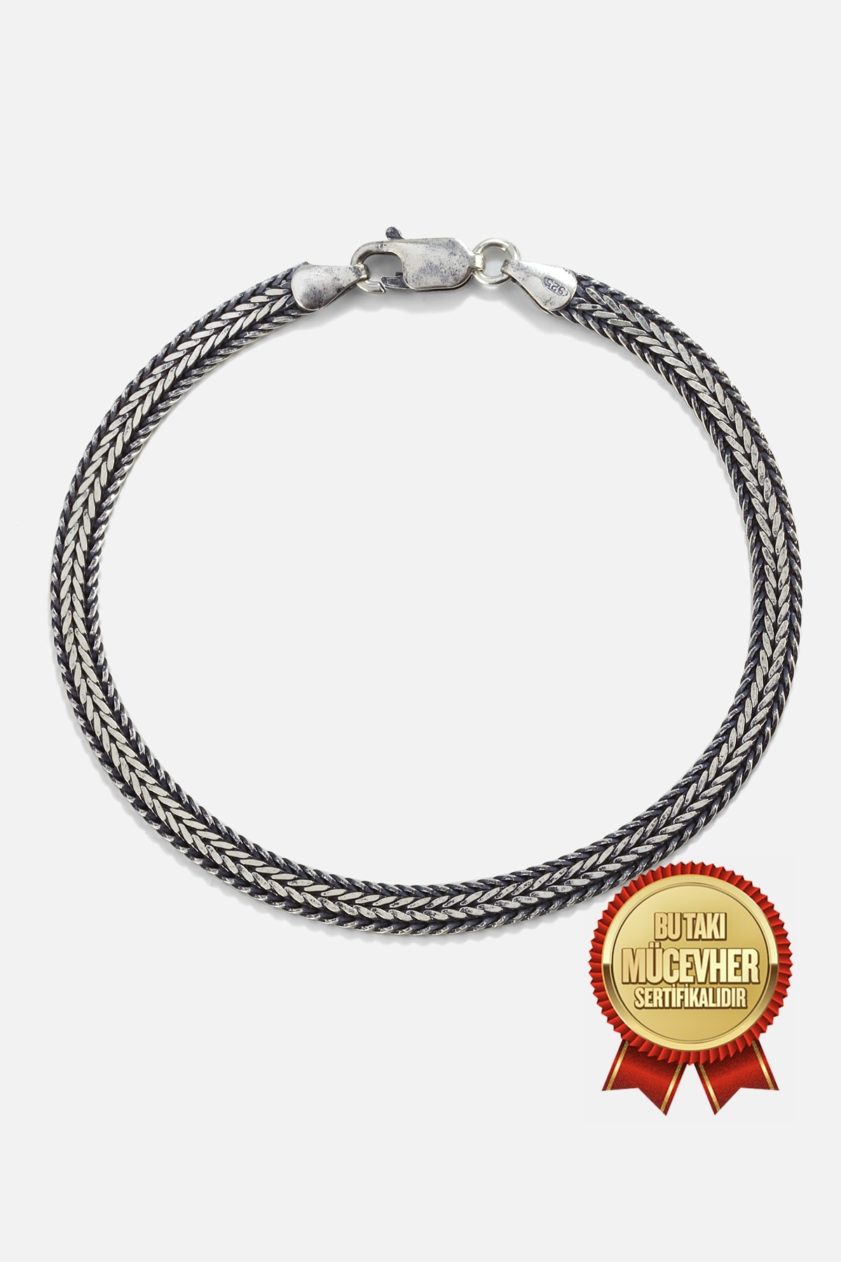 Gümüş Balık Sırtı Erkek Bilekliği - Erkek