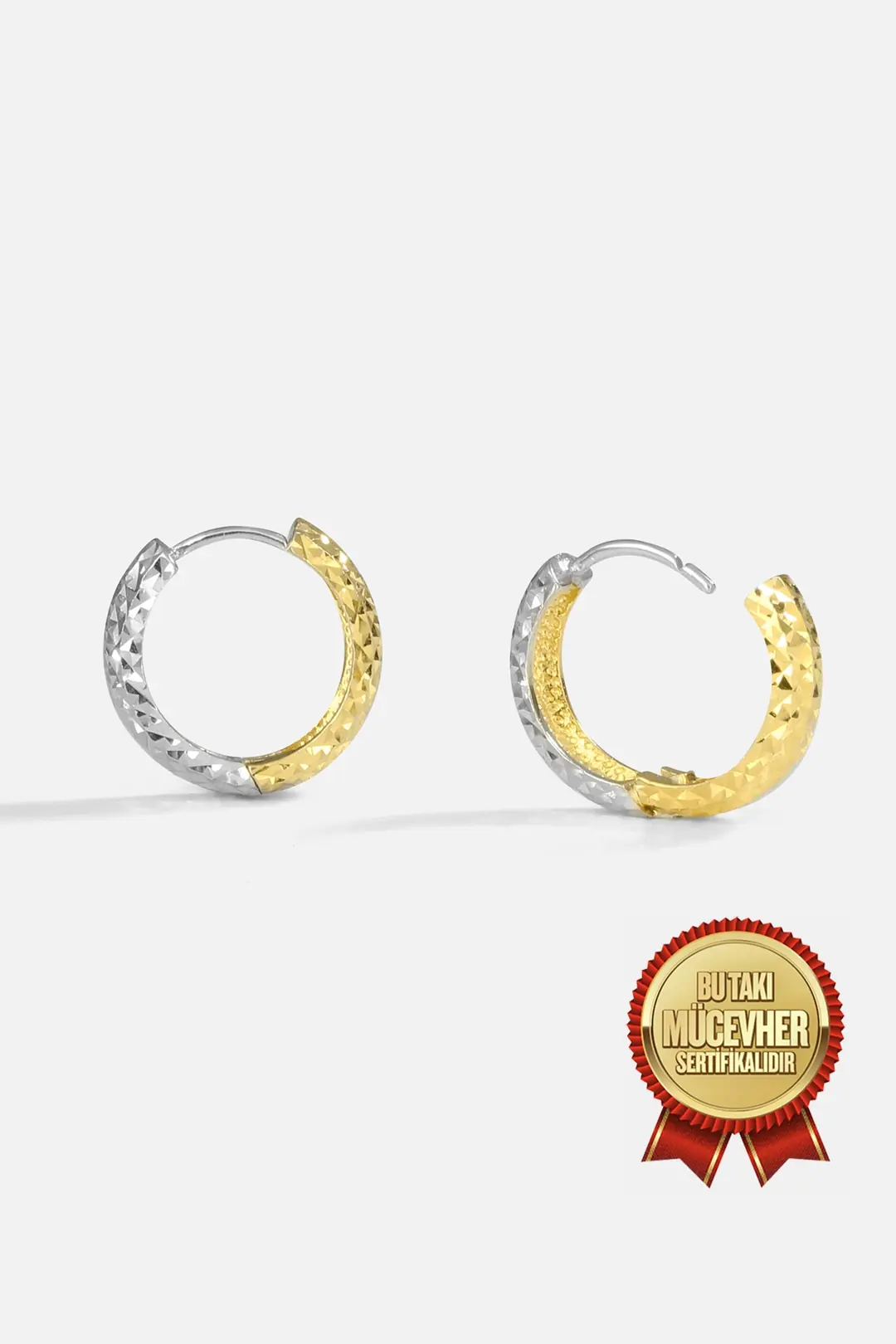 Mikron Gold Plated Silver Hoop Earrings