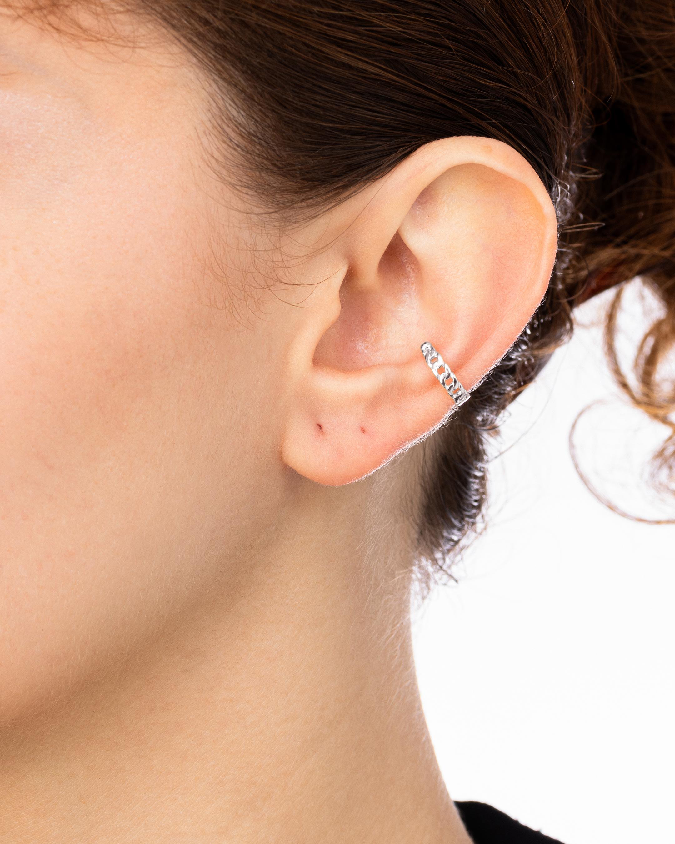 Boucles d'oreilles cartilage en argent - Or blanc