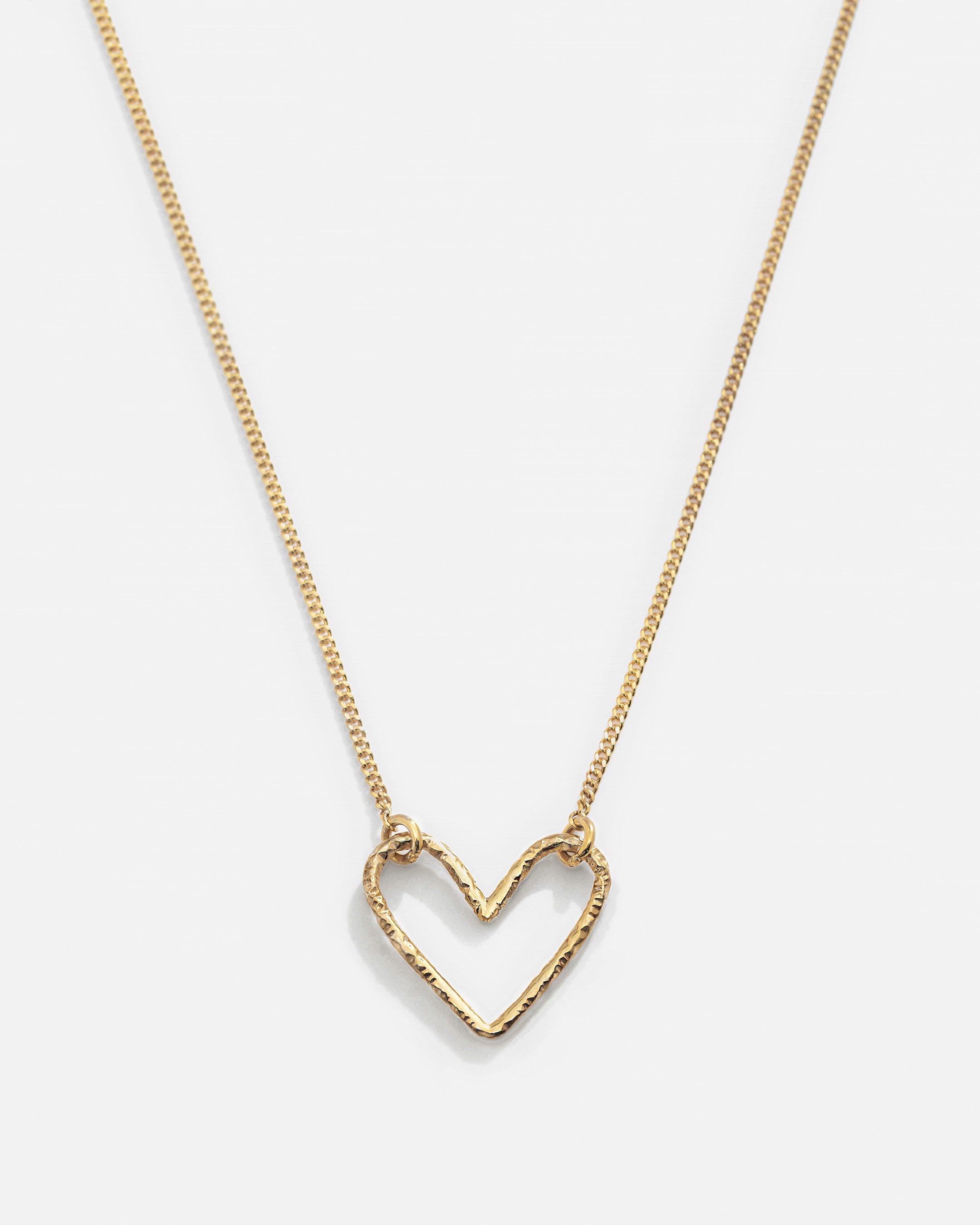 Silver Heart Necklace - Gold