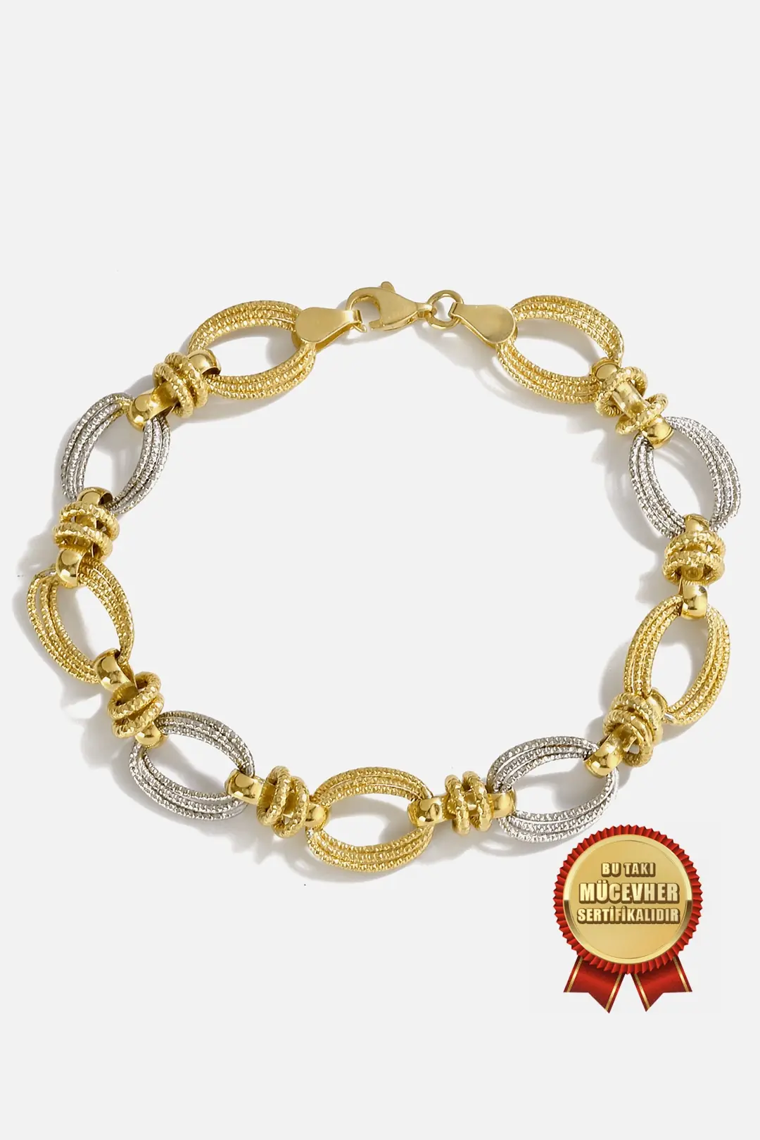 Mikron Gold Plated 925 K Silver Fiyonk Bracelet