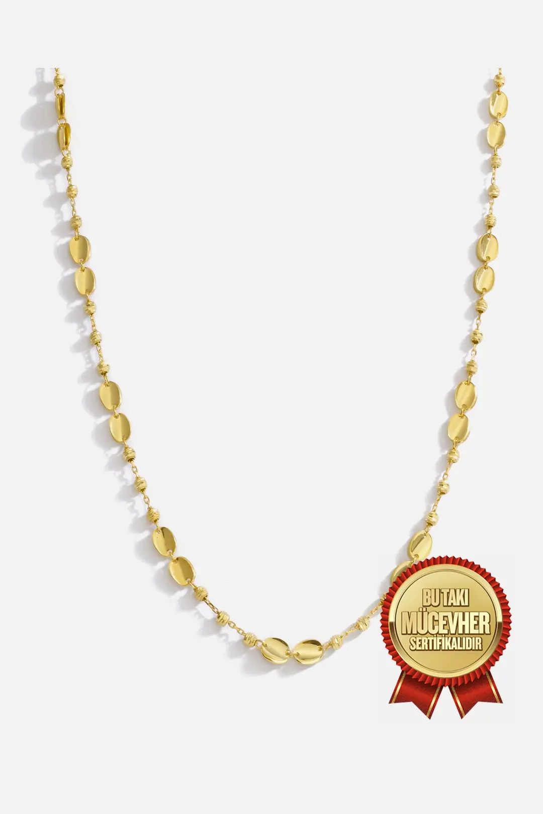 Mikron Gold Plated Aynalı Silver Dorica Necklace