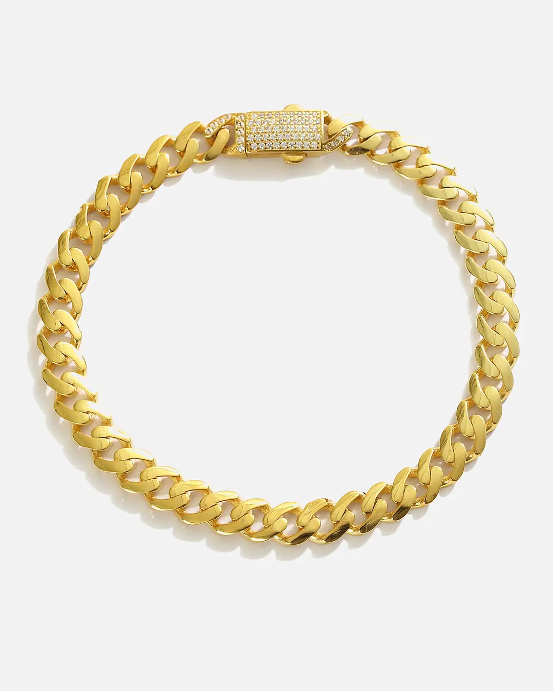 Stone-set Silver Gourmette Bracelet