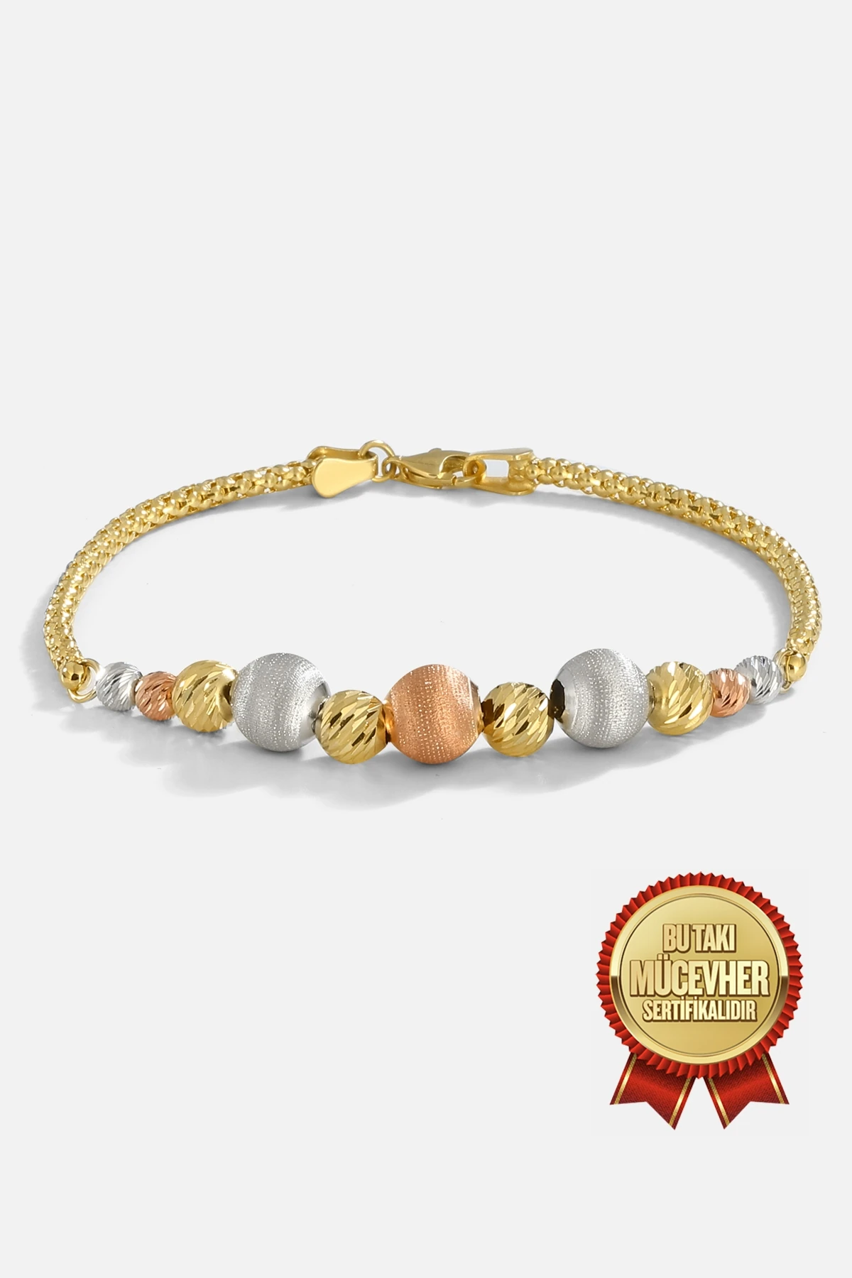 Mikron Altın Kaplama Gümüş Dorika Bileklik