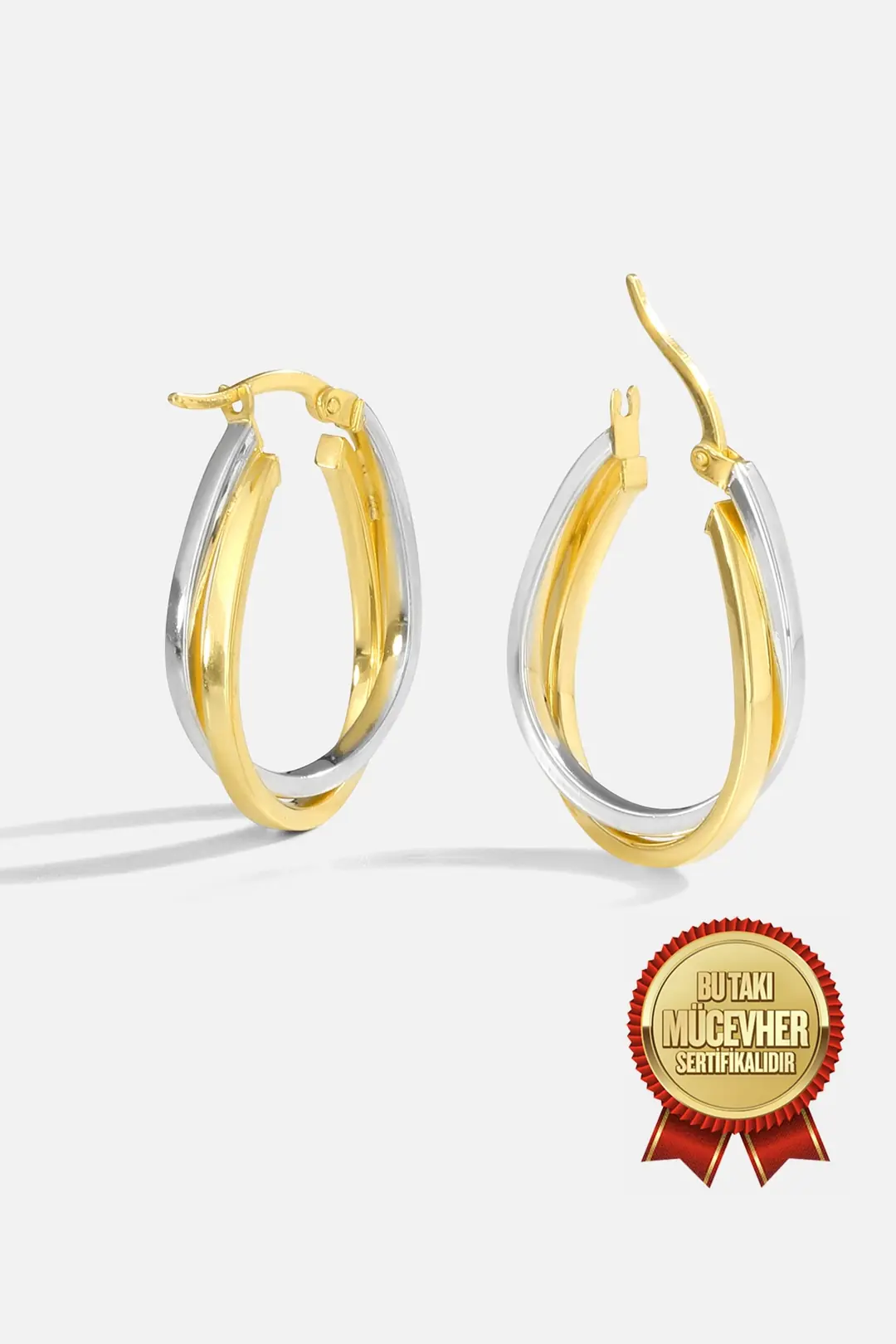 Mikron Gold Plated Silver Drop Earrings