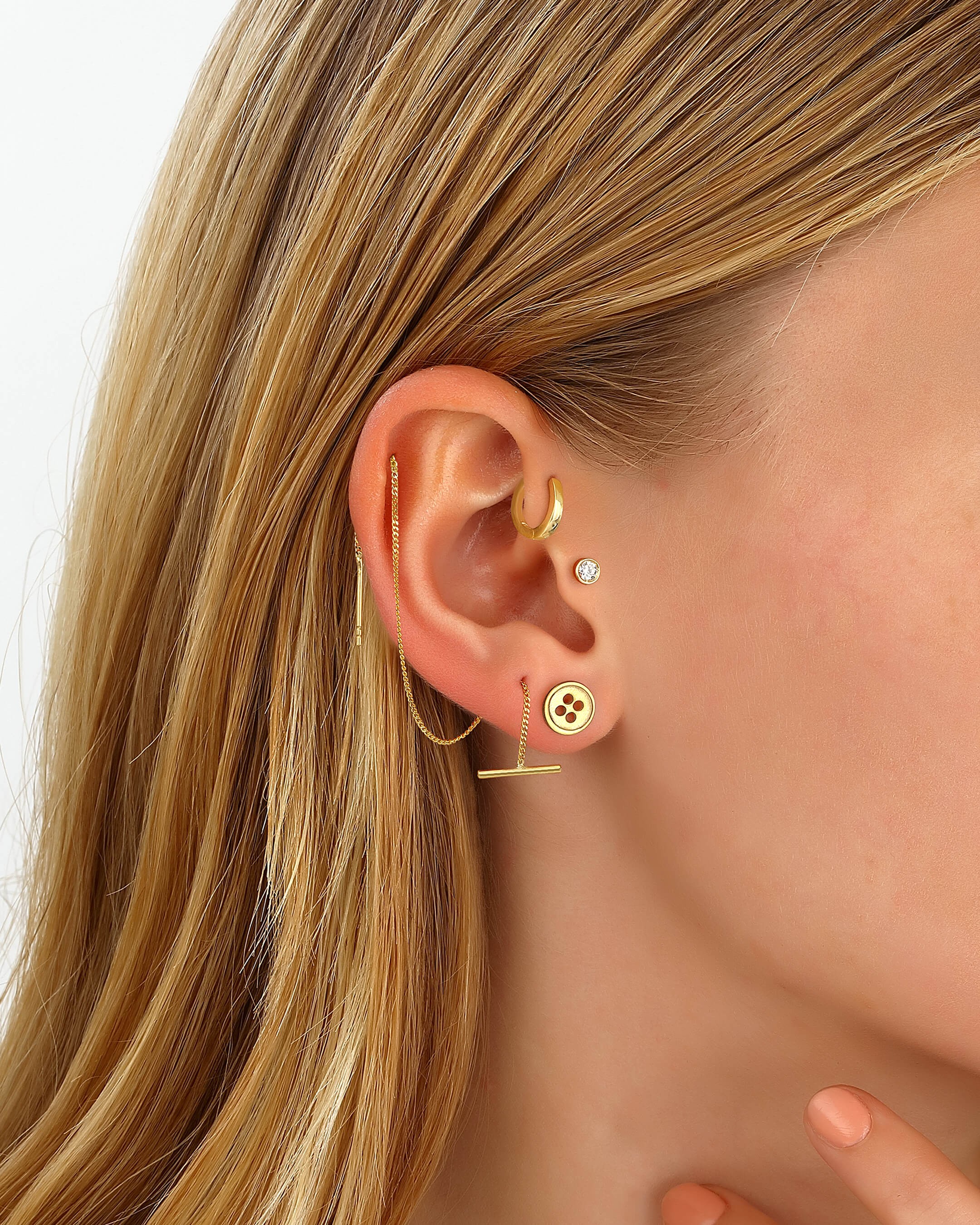 Silver Earring Combination - Gold