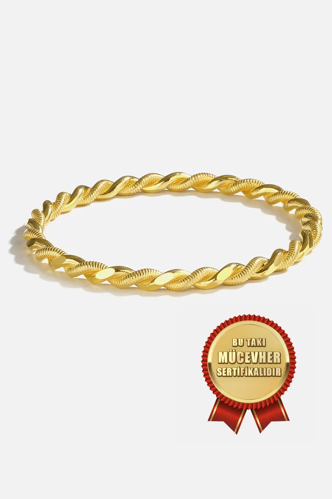 Yatırımlık 925 K Silver Double Adana Twisted Bangle