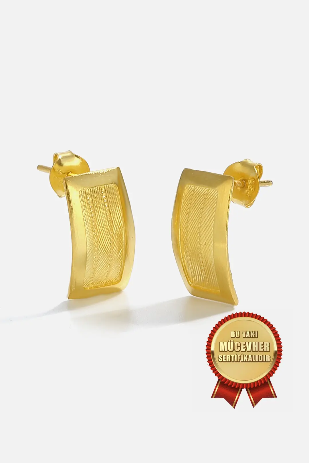 925 K Silver Gold Plated Trabzon Hasırı Handcrafted Earrings