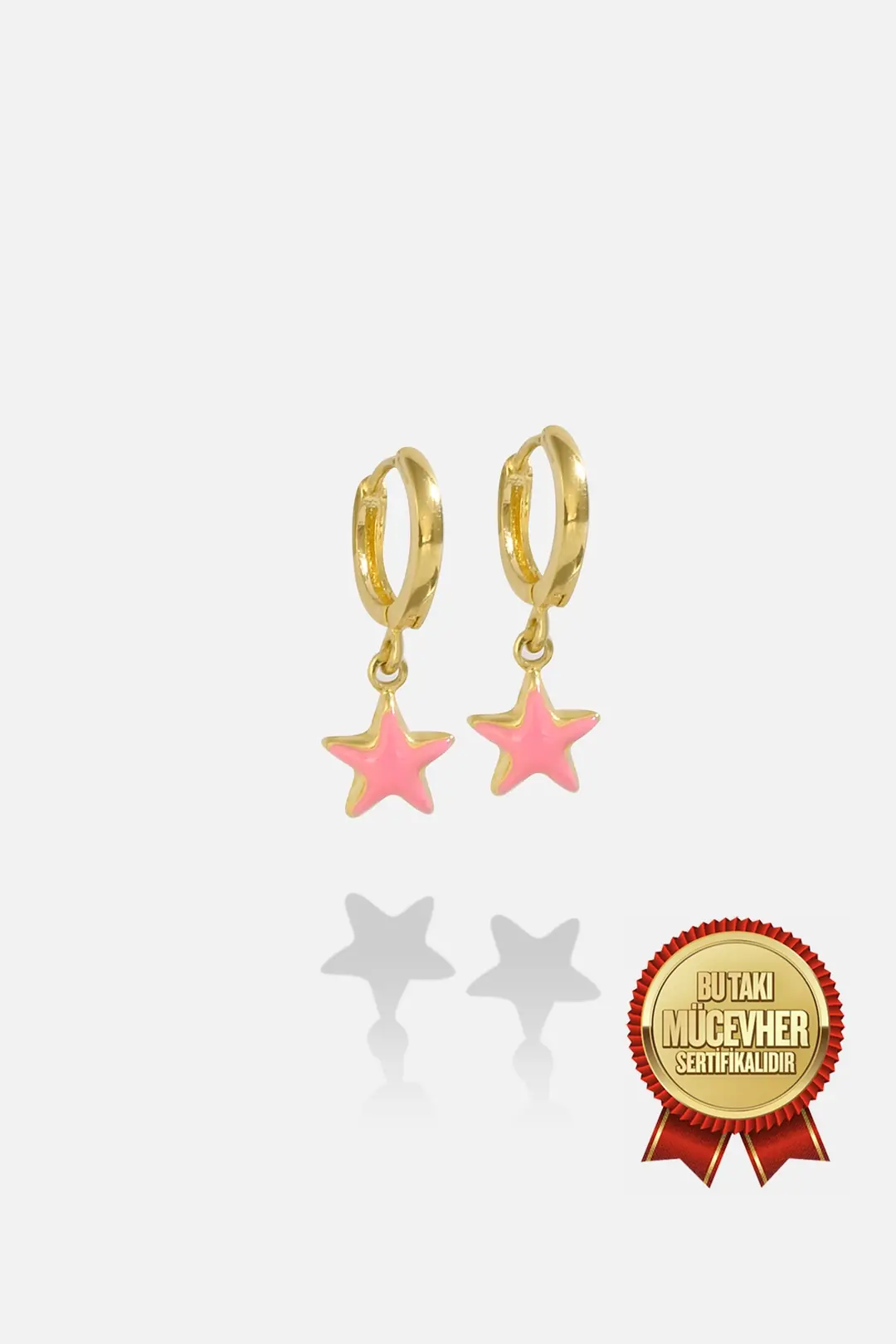 Mikron Gold Plated Silver Star Kids' Earrings