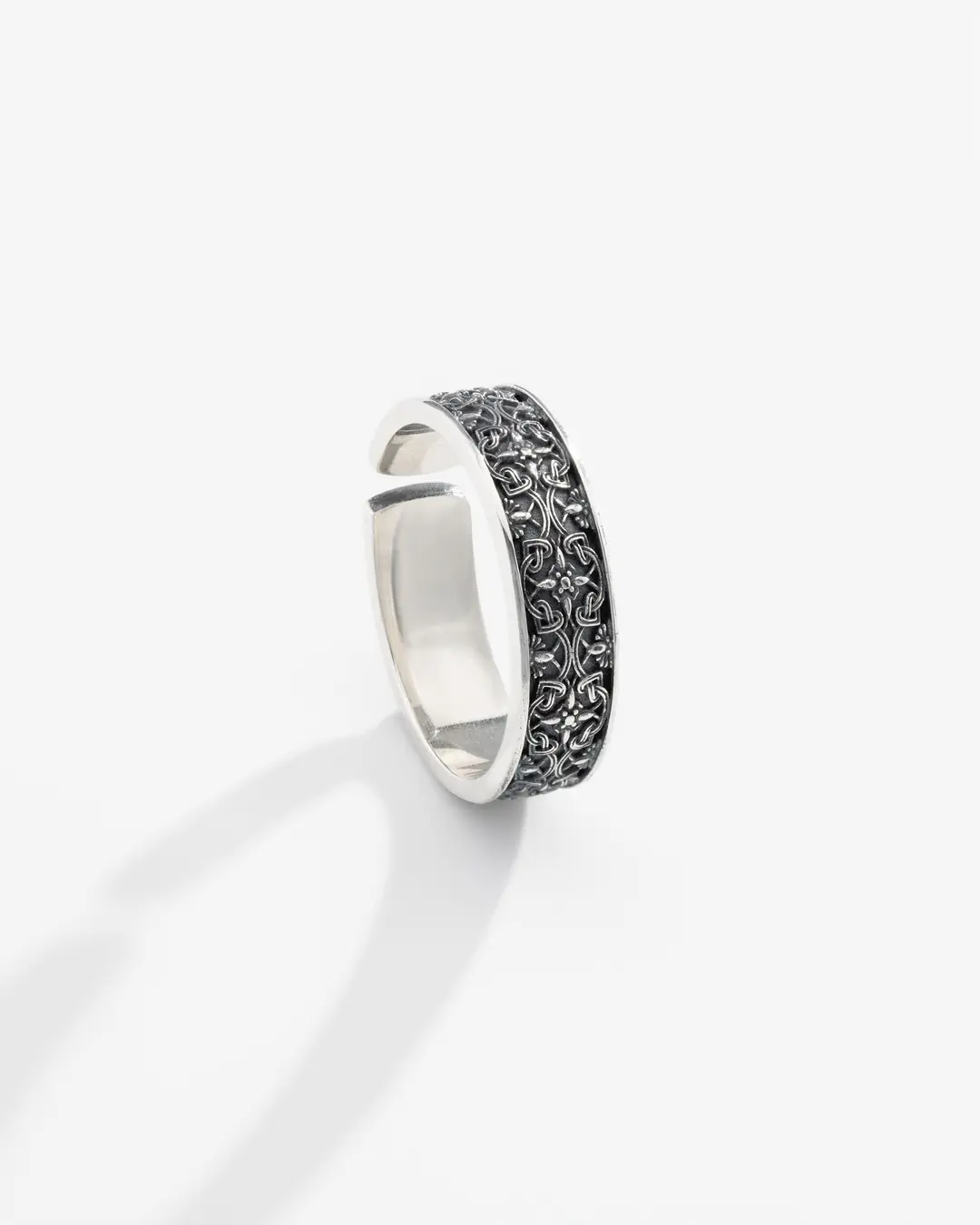 Engraved Silver Men's Ring