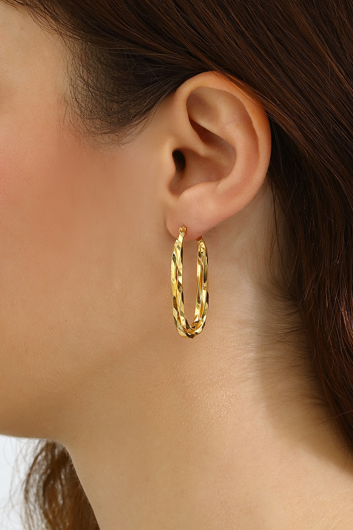 Mikron Altın Kaplama Gümüş Tasarım Küpe