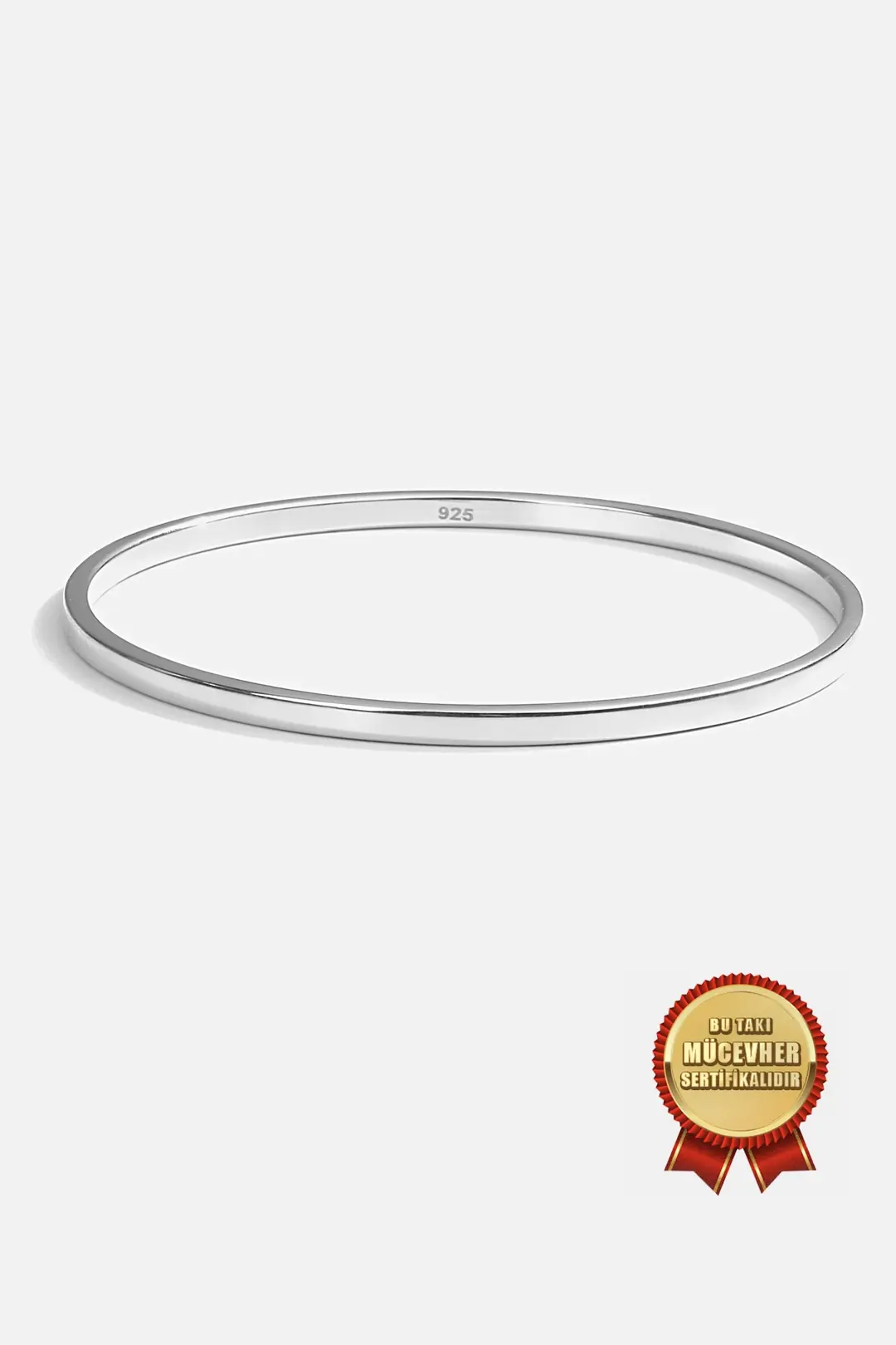 925 K Silver 3 mm Yatırımlık Ray Bangle