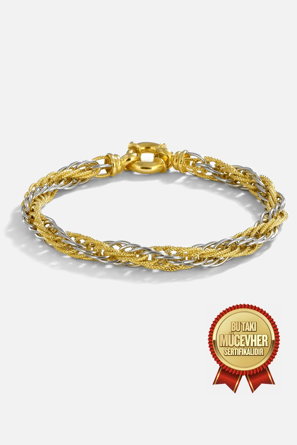 Mikron Altın Kaplama Gümüş Halat Zincir