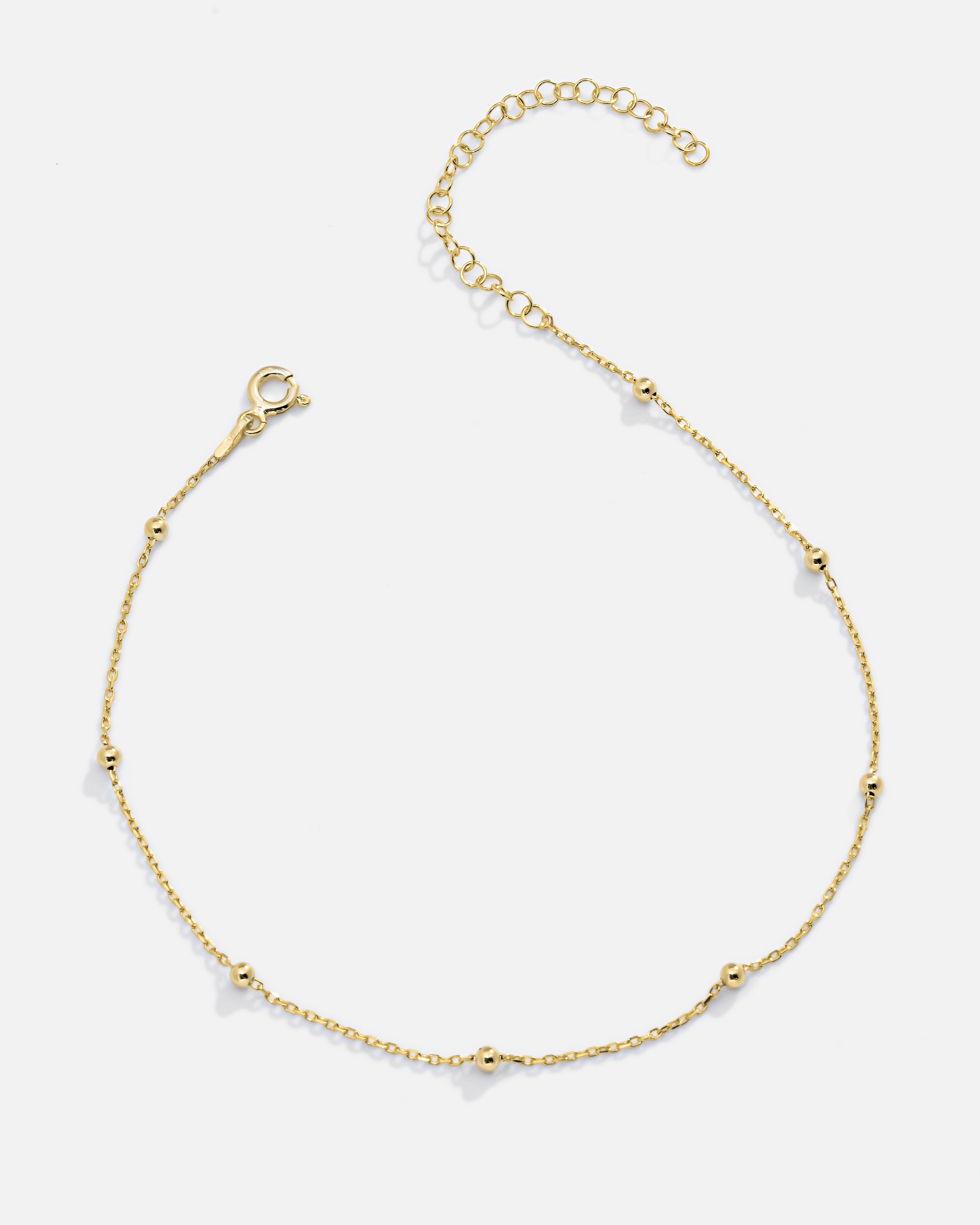 Silver Bulk Anklet - Gold