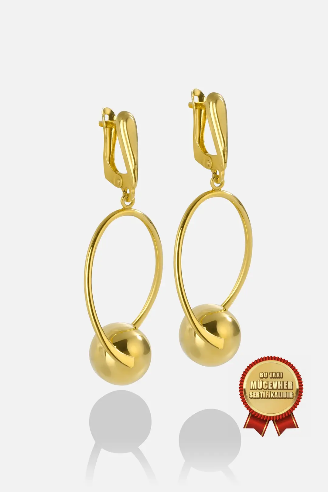 Mikron Gold Plated 925 K Silver Uzay Earrings