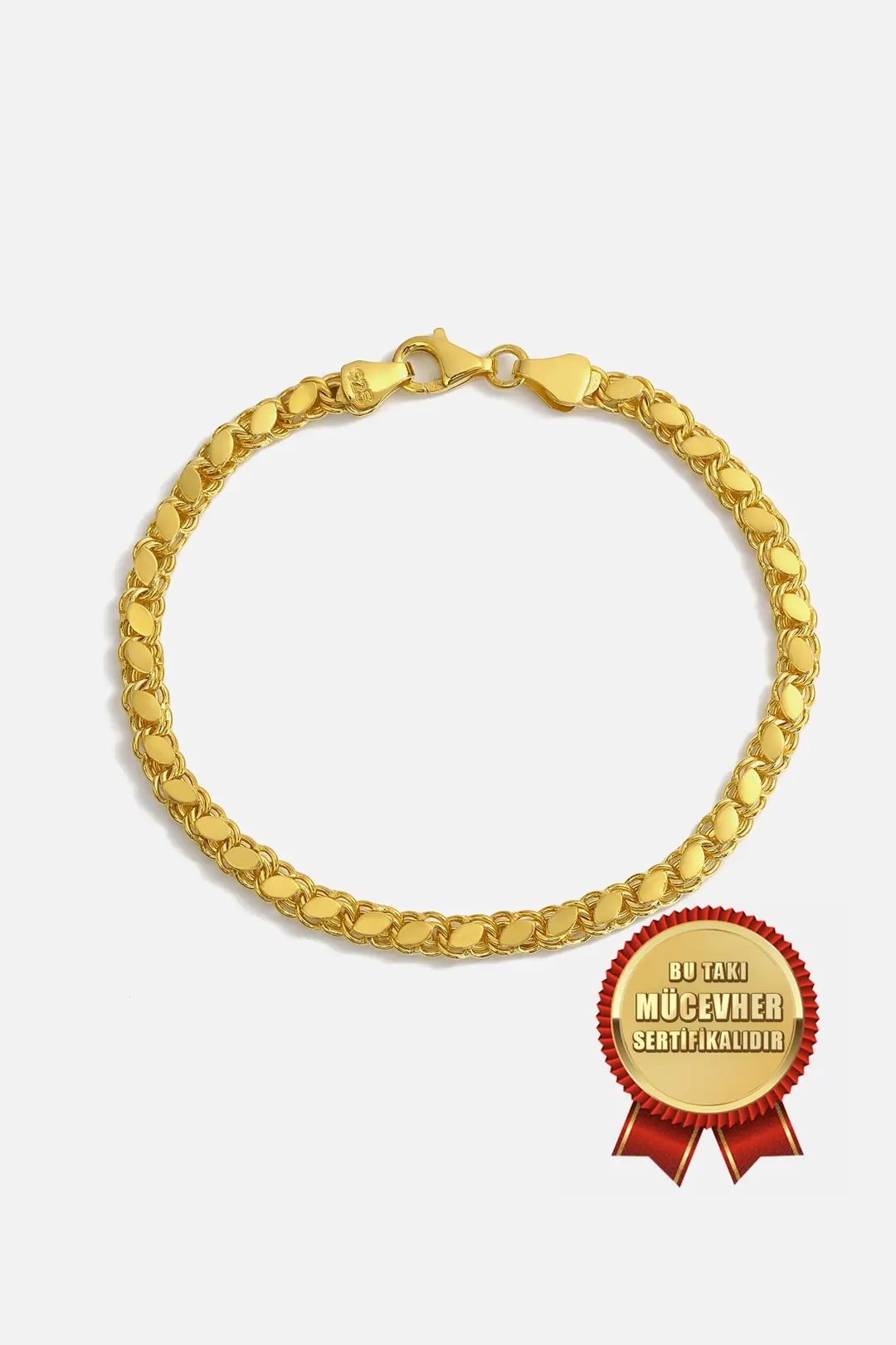 925 K Silver 22 K Gold Plated Arpa Bracelet