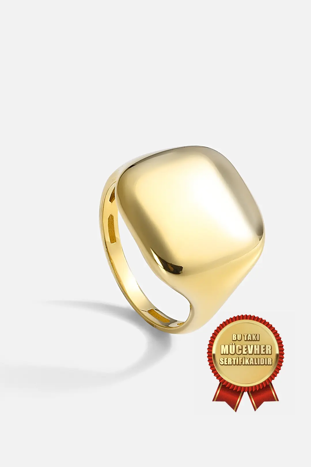 Mikron Gold Plated 925 K Silver Yastık Ring