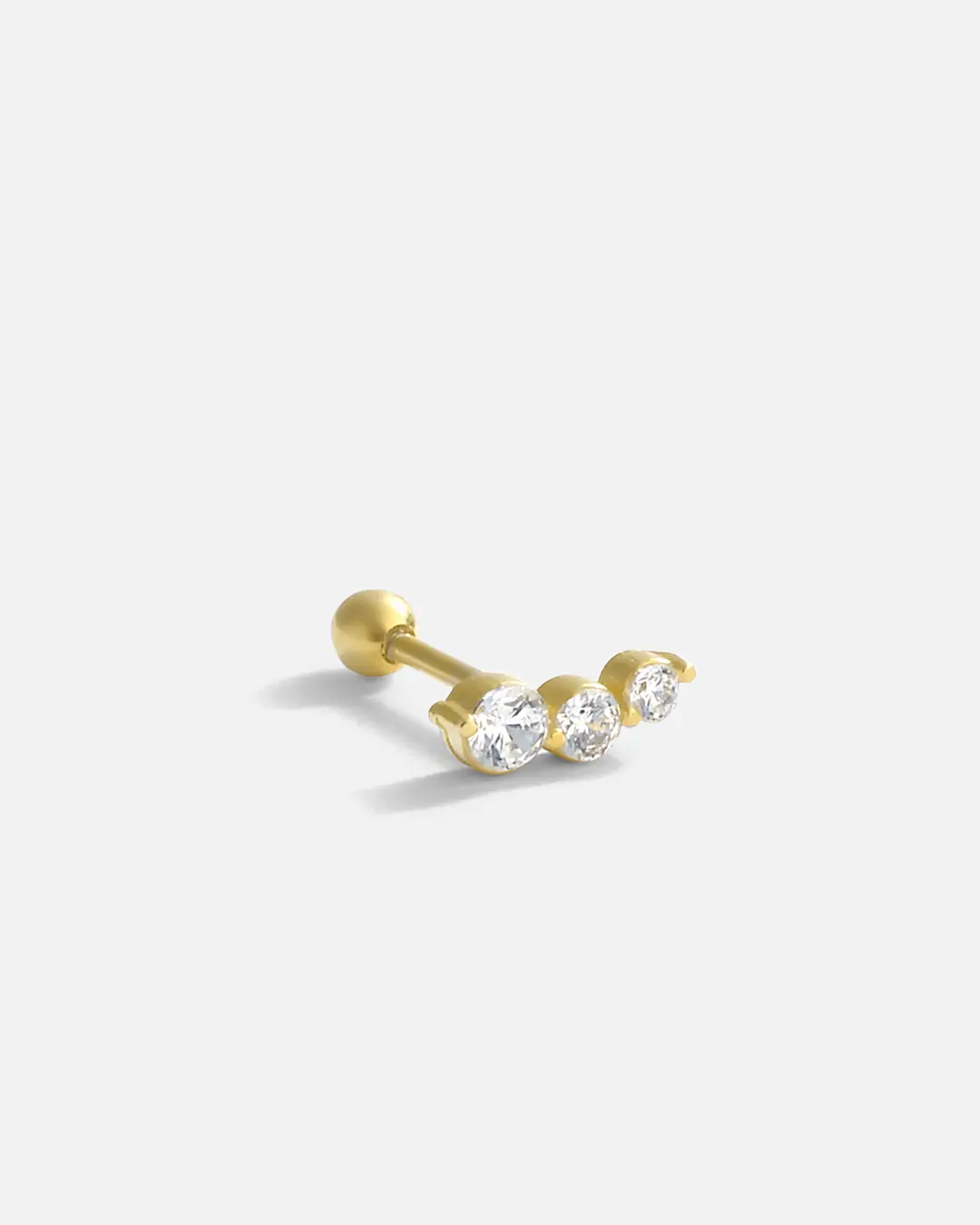 Süzme Three-Stone Silver Tragüs Cartilage Earrings
