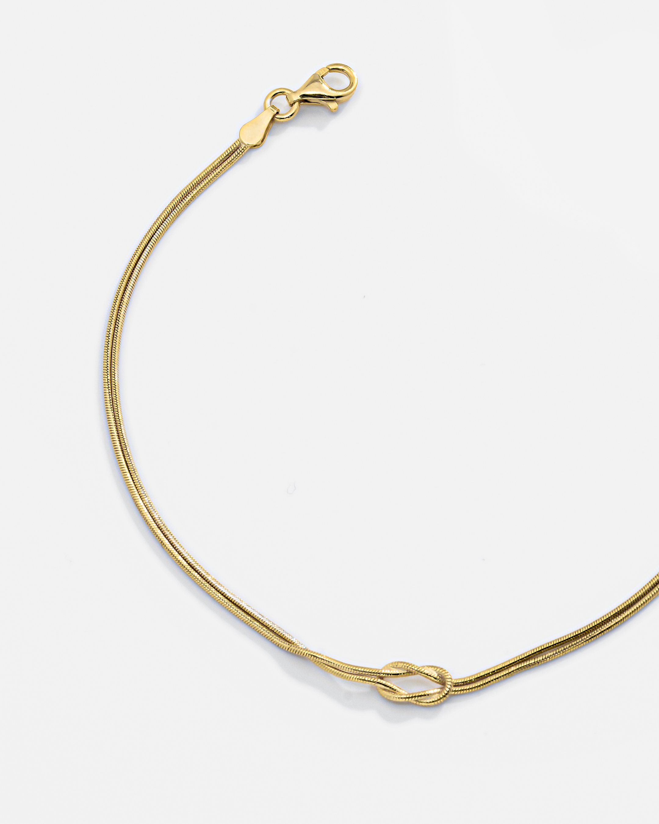 Silver Knot Anklet - Gold