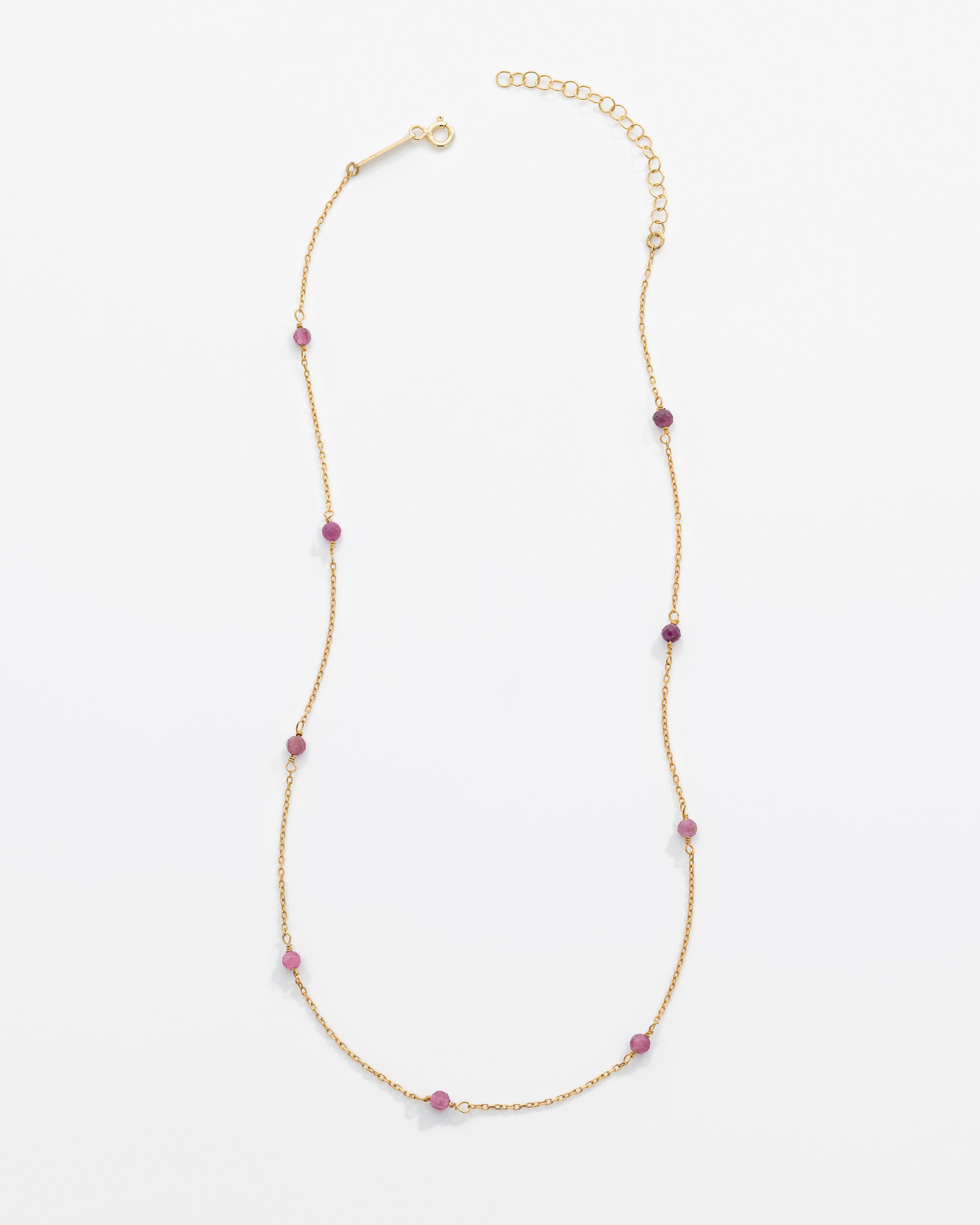 1.7 Carat Pink Tourmaline Silver Necklace - Gold