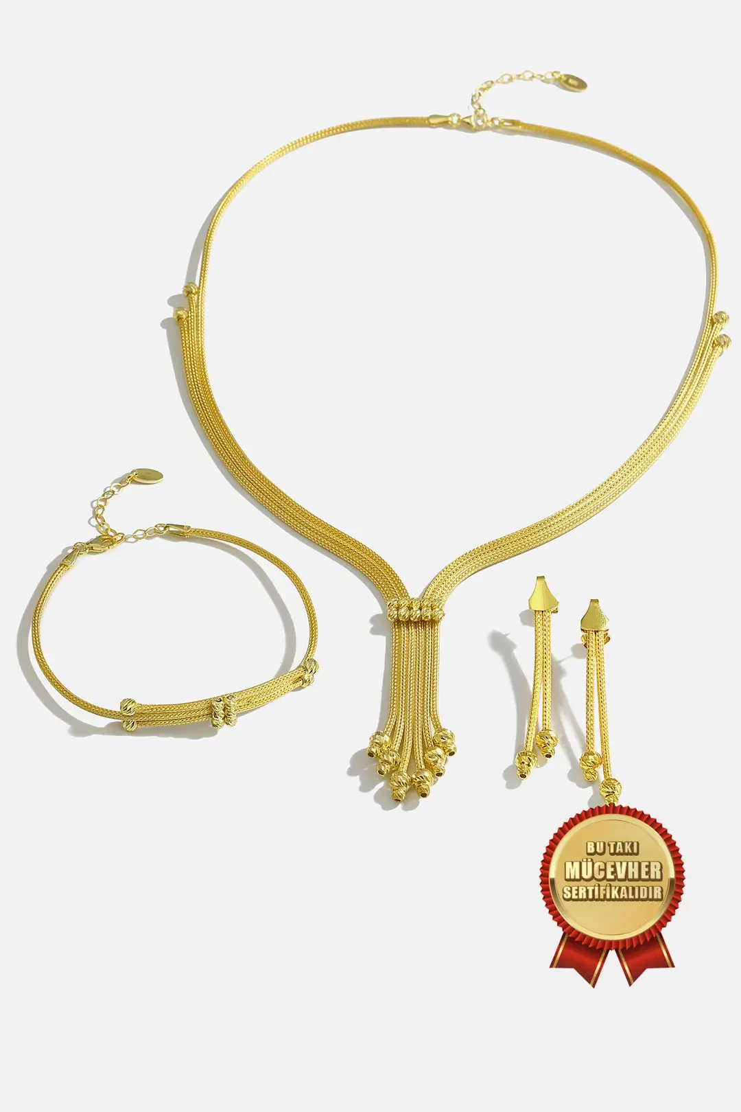 925 K Silver Dorica Kayzer Set 14 K Gold Plated
