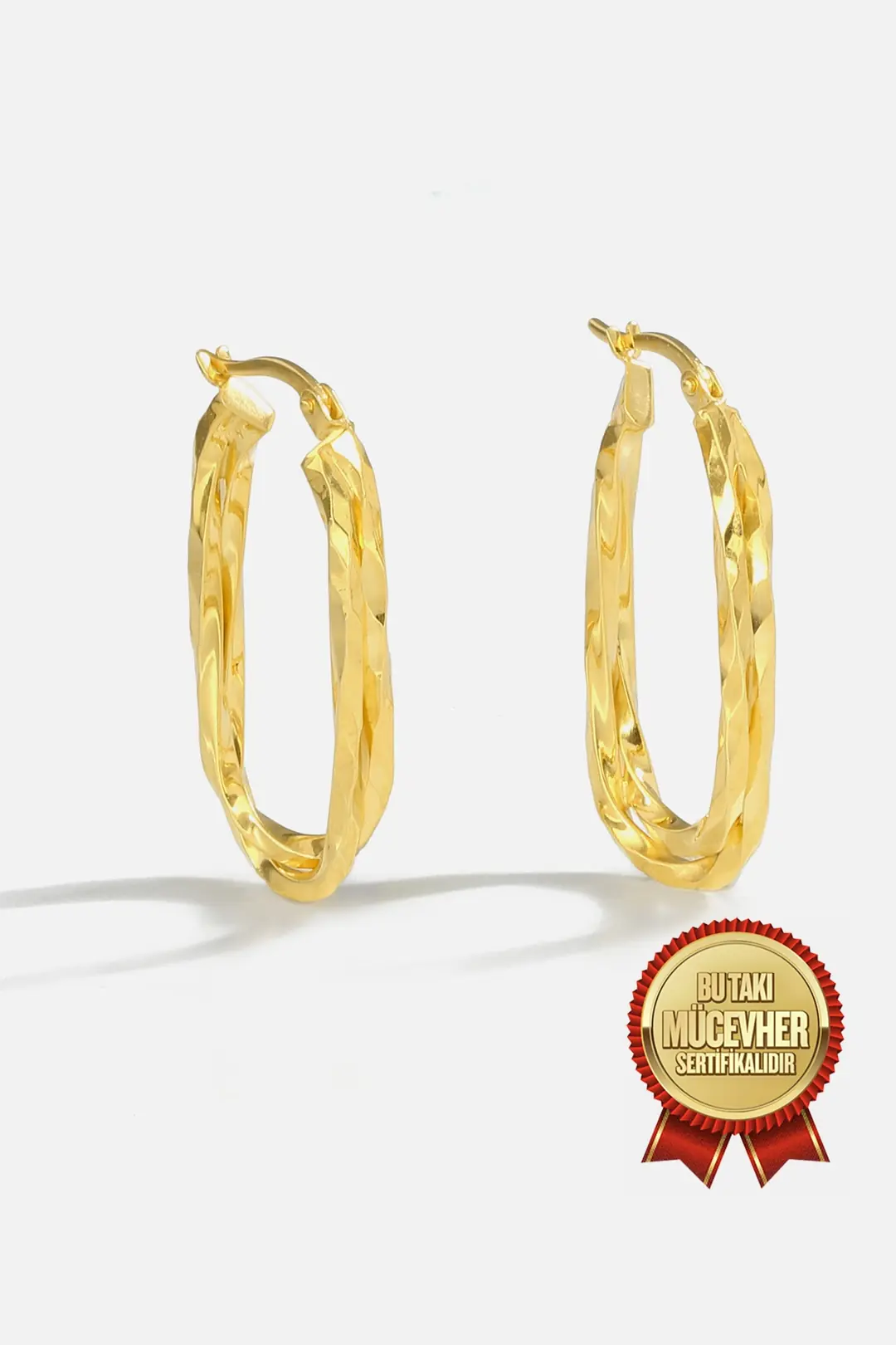 Mikron Gold Plated Silver Design Earrings