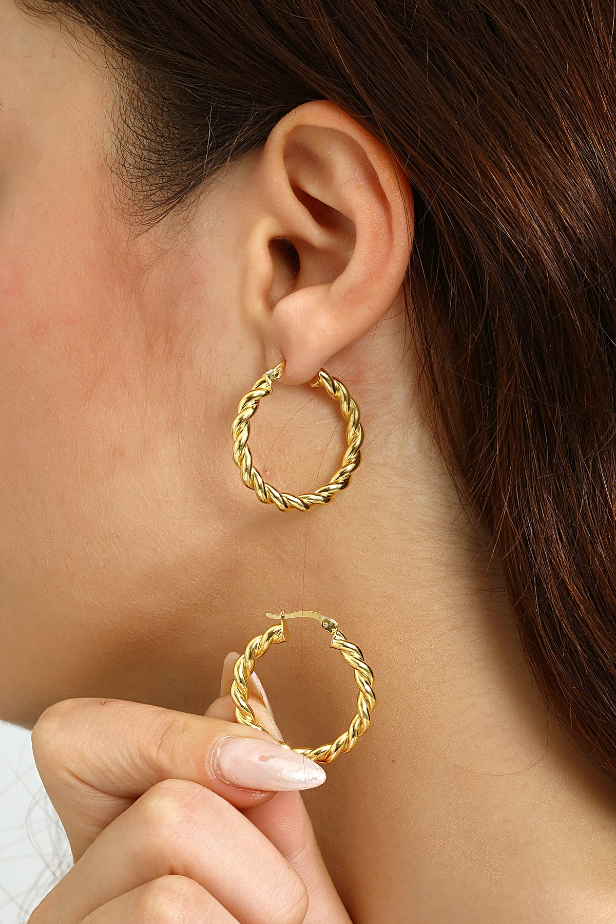 Mikron Altın Kaplama Gümüş Burma Küpe