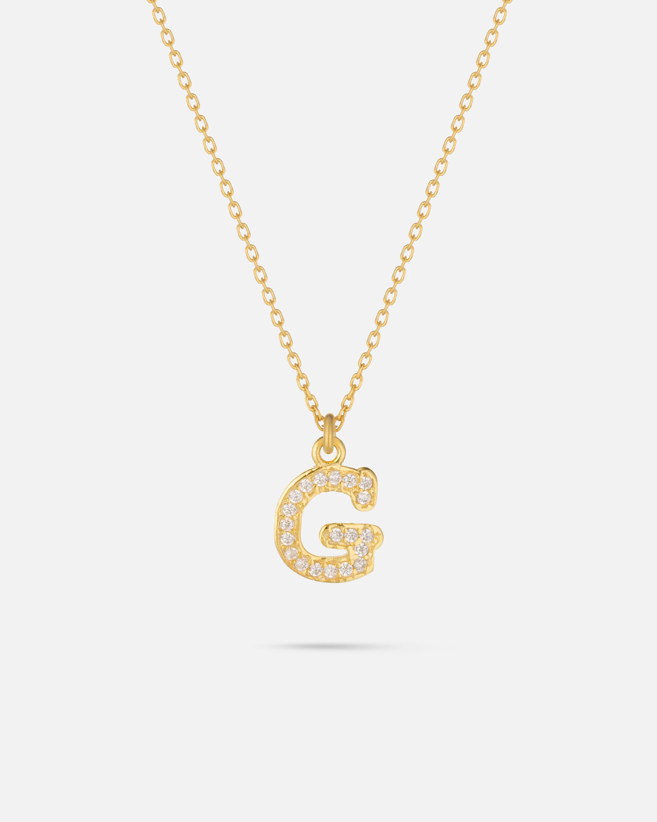 14 Ayar Altın Taşlı Harfli Kolye