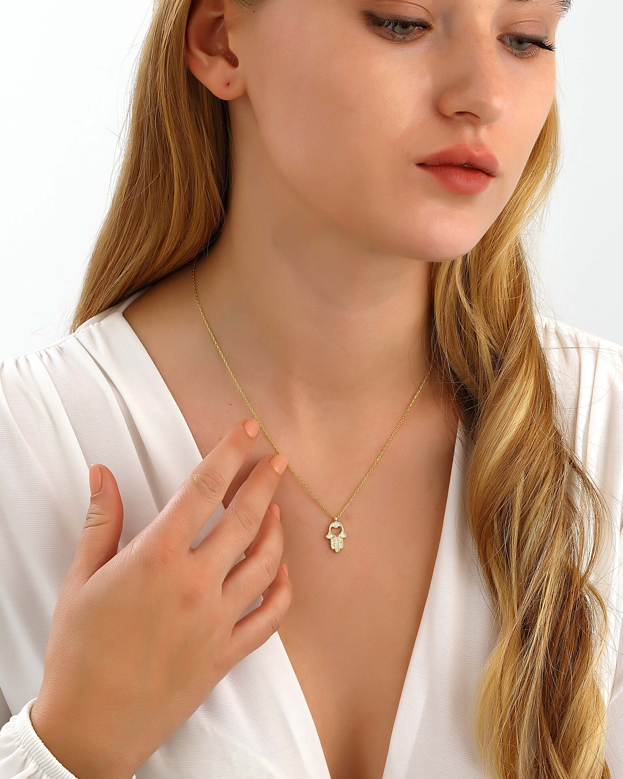 Gümüş Fatma Ana Eli Kolye