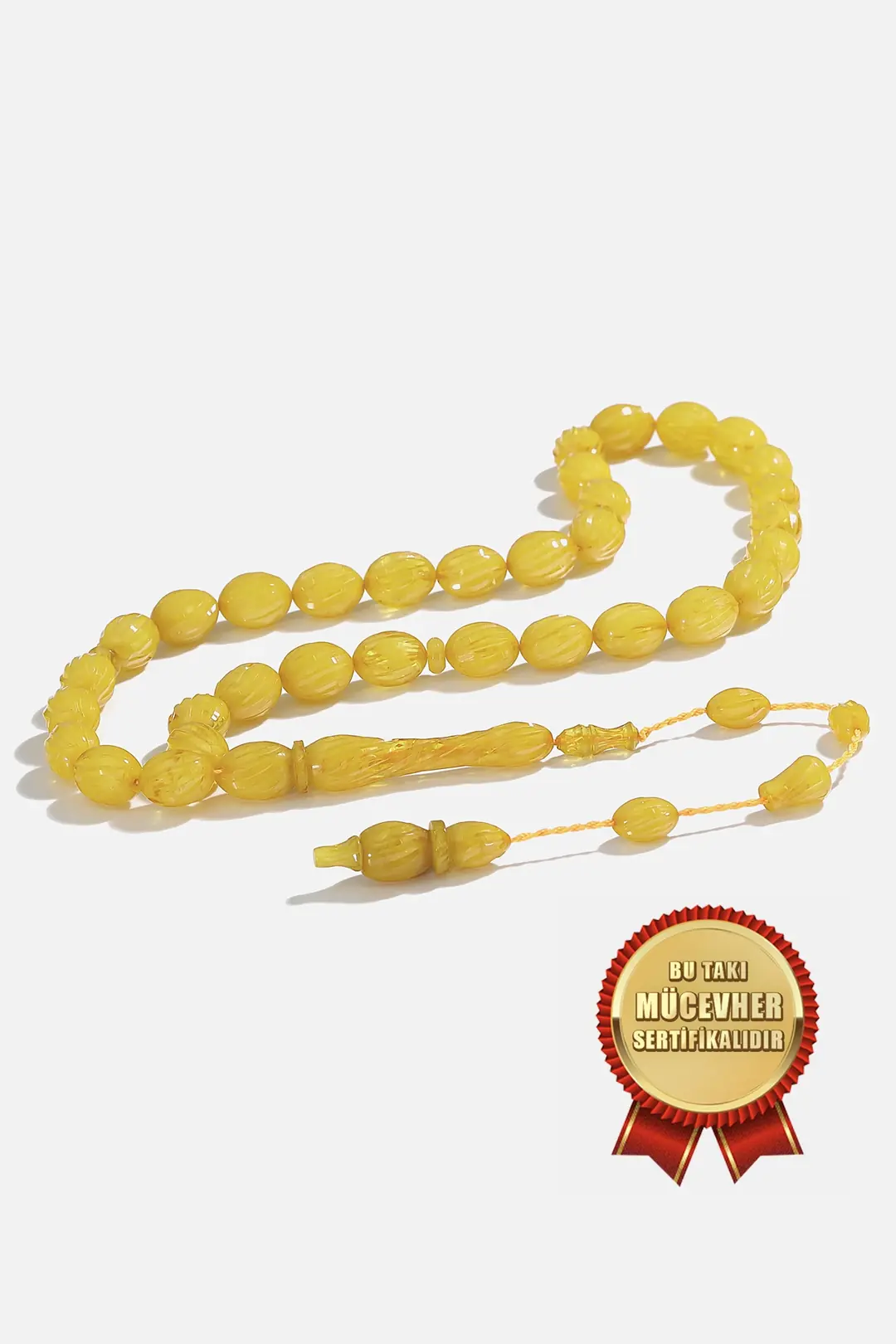 Pen Engraved Pressed Amber Prayer Beads