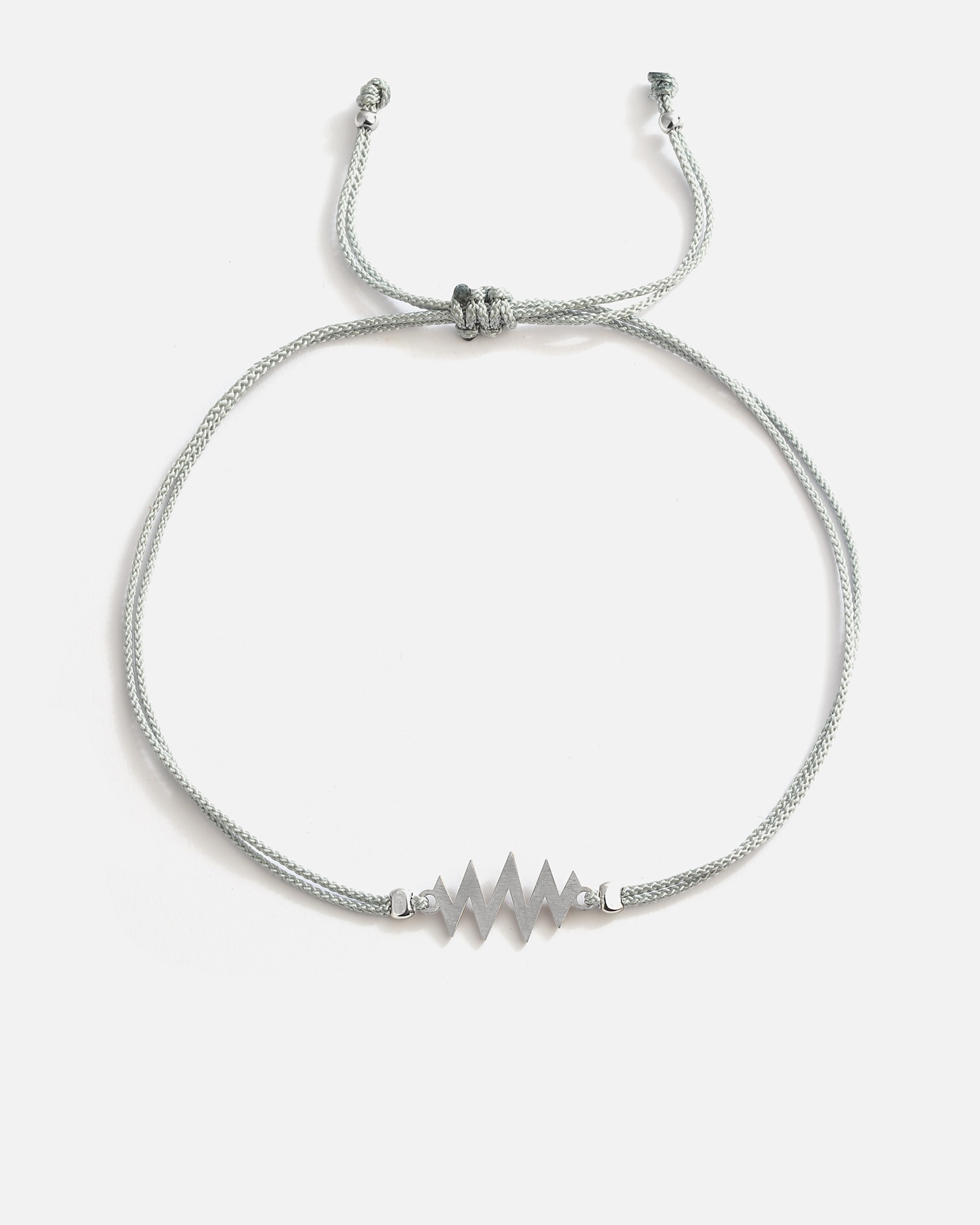 Bracelet Rythme en argent avec cordon de serrage - Or blanc