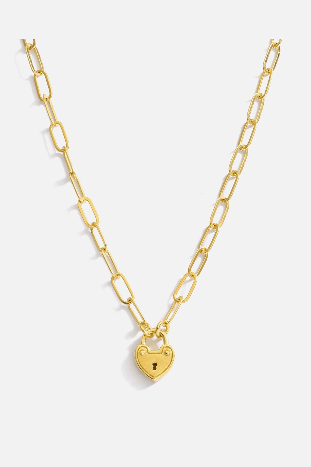 Mikron Altın Kaplama Gümüş Kalpli Ataç Kolye