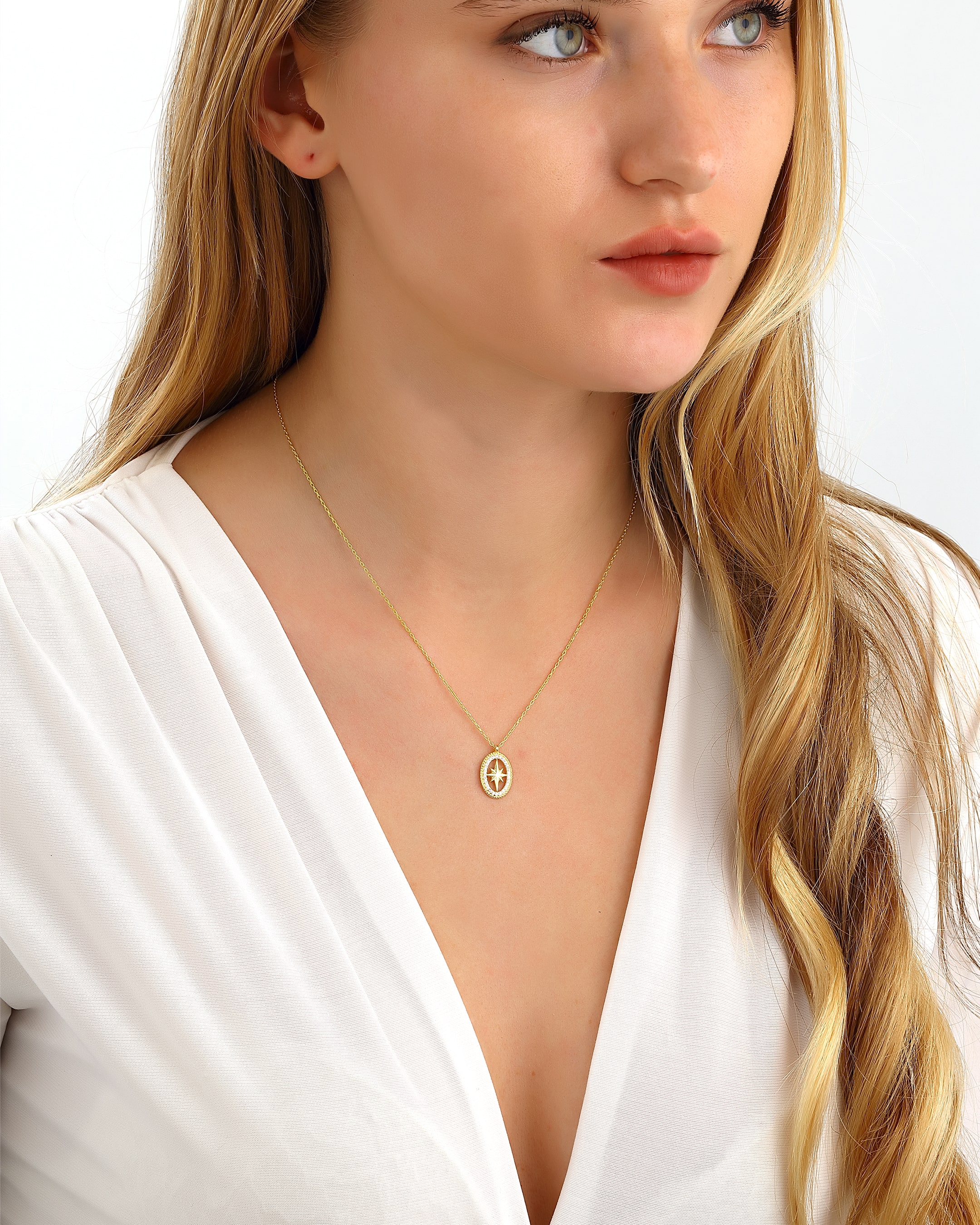 Gümüş Kutup Yıldızı Kolye