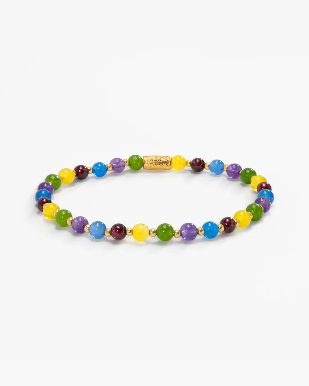Mix Natural Stone-set Silver Bracelet