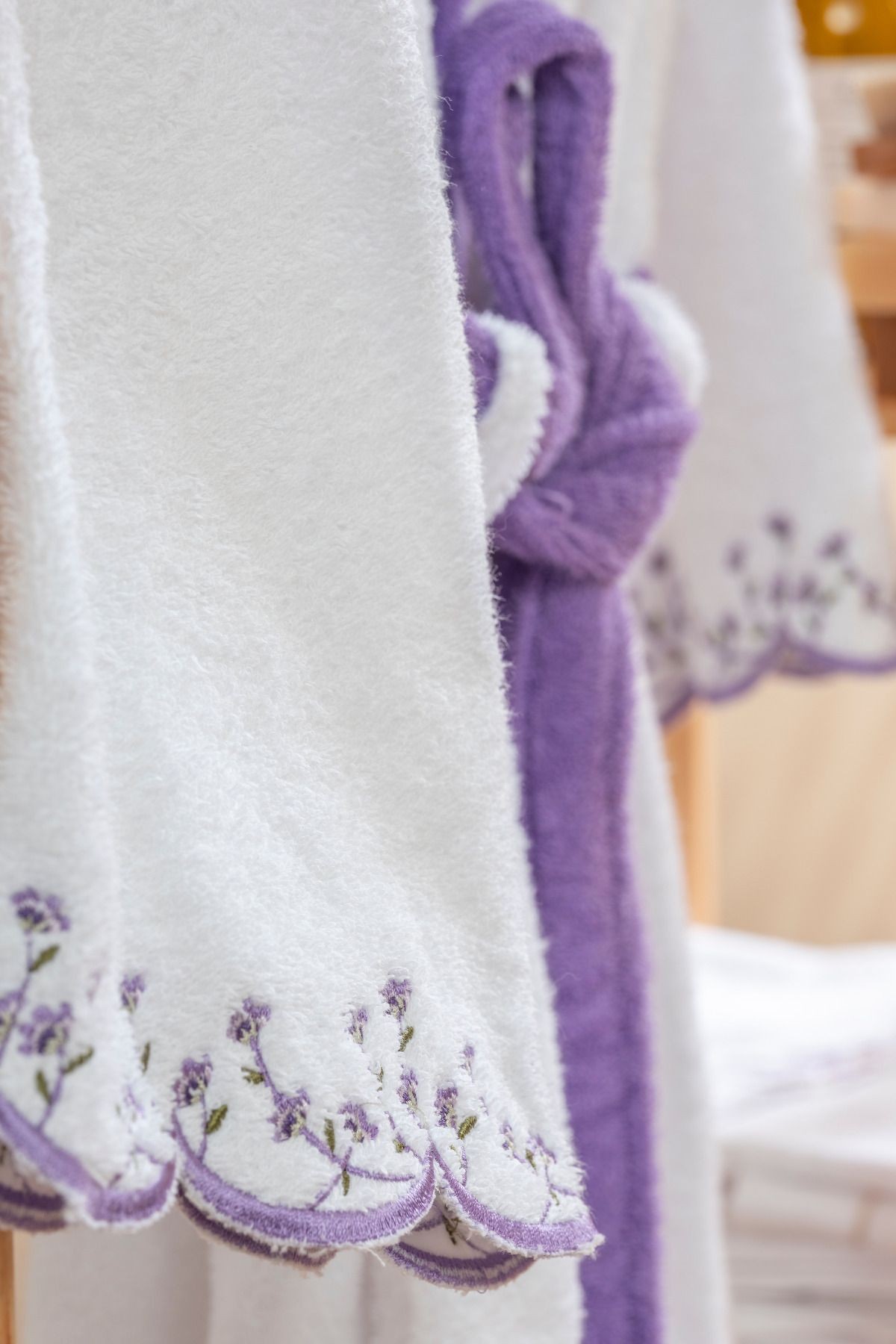 Lavender Extra Soft-zarif Ve Modern %100 Pamuk Bornoz/sabahlık