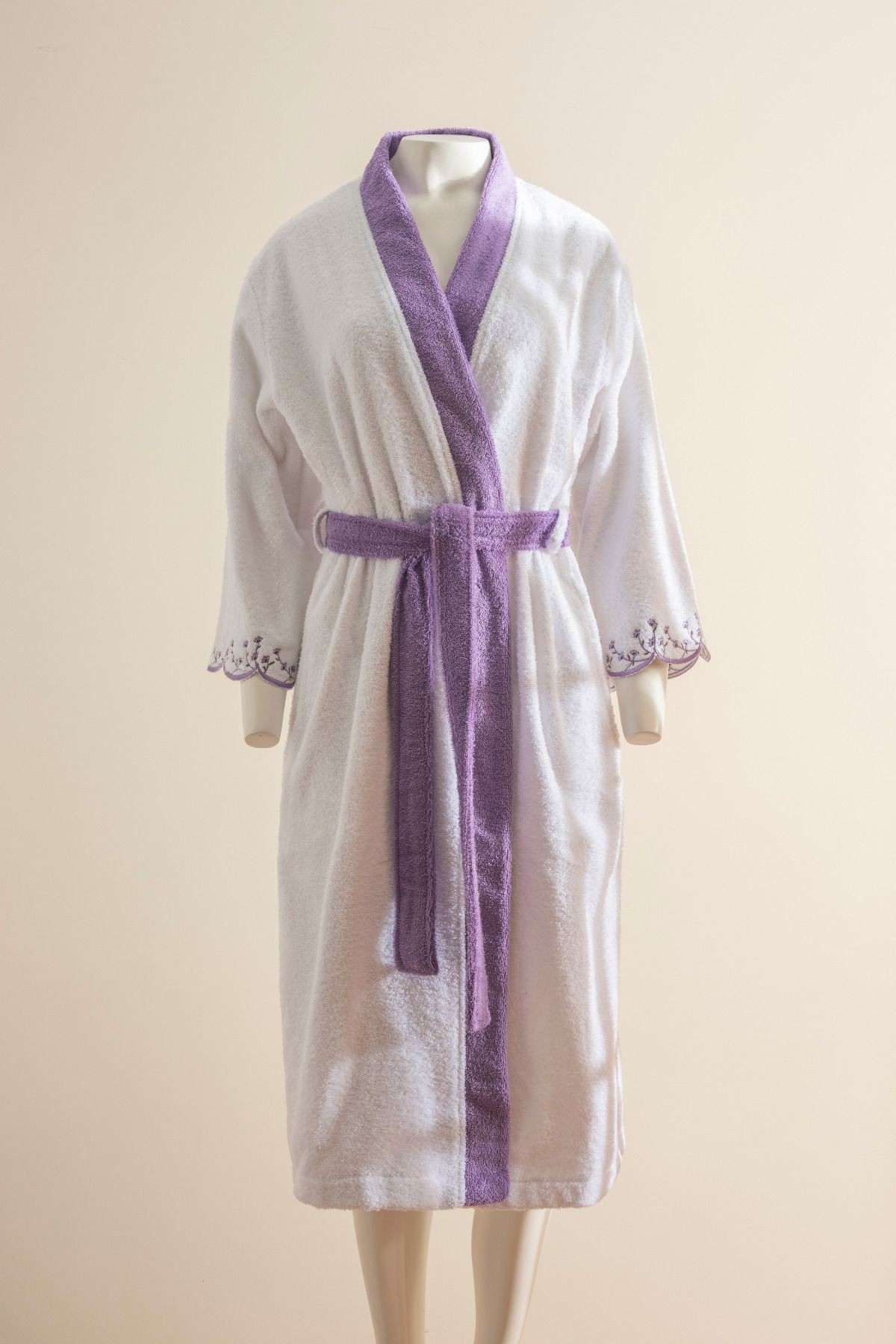 Lavender Extra Soft-zarif Ve Modern %100 Pamuk Bornoz/sabahlık