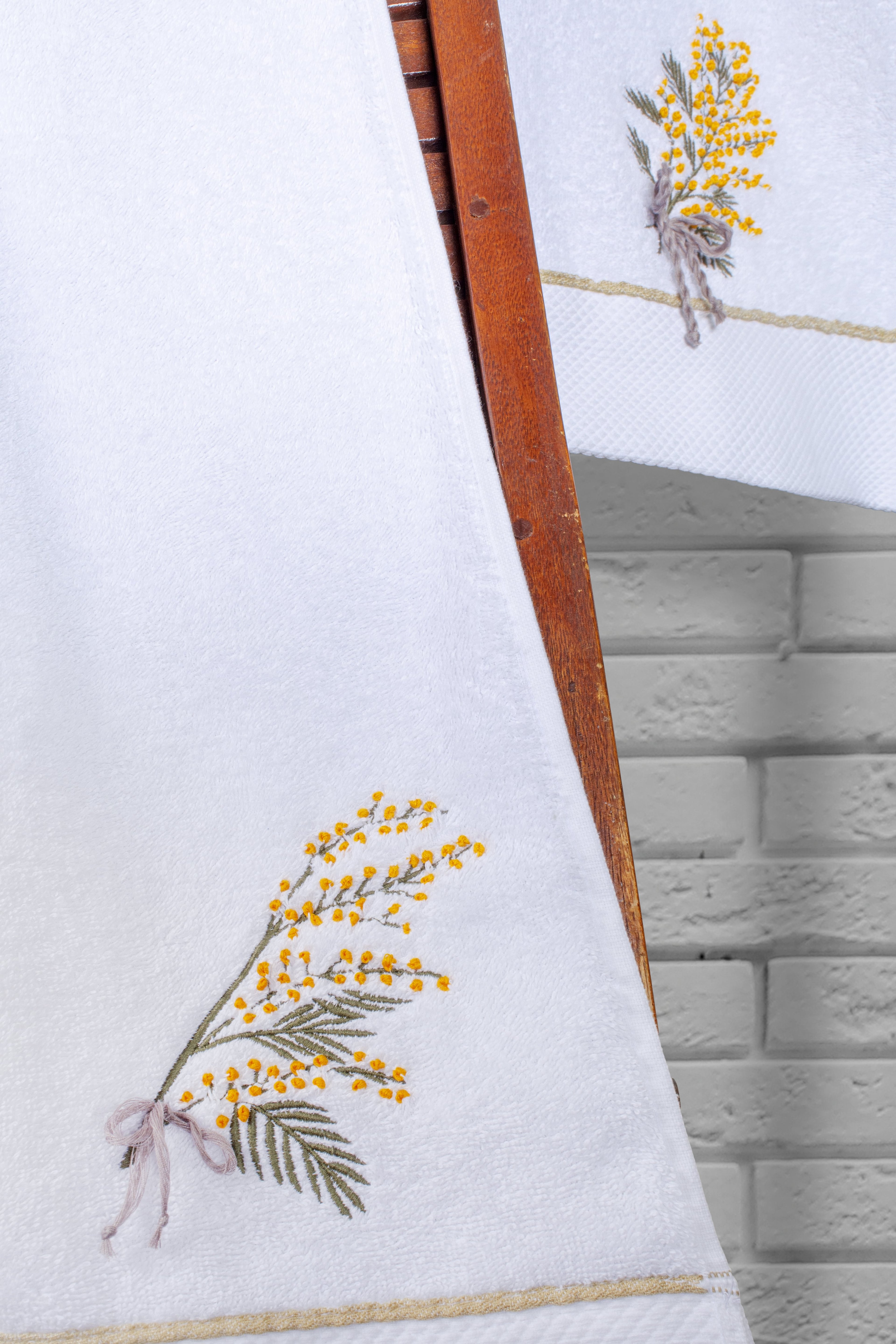 MİMOZA 80 x 160 İKİLİ BANYO HAVLU SETİ %100 PAMUK 