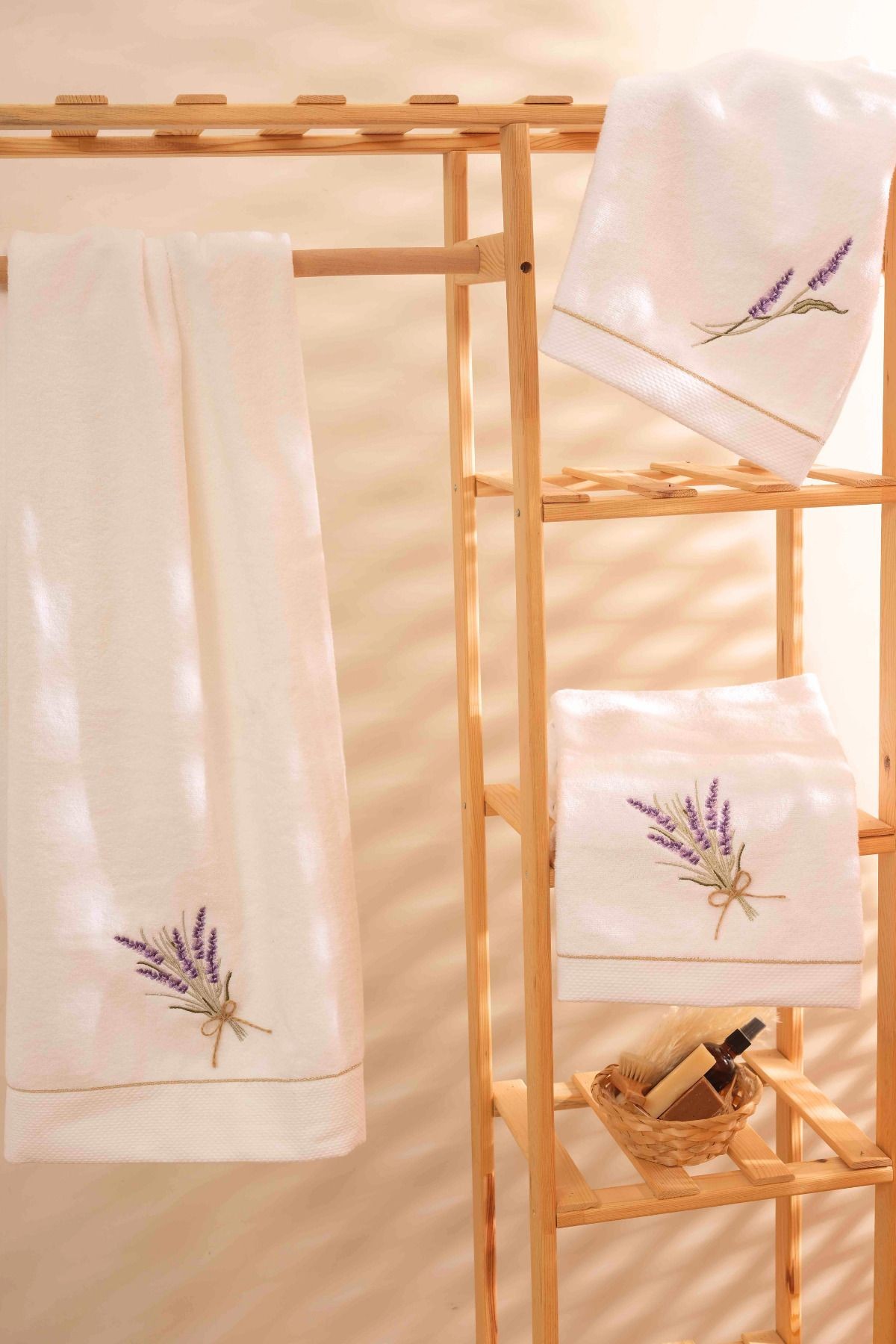 Lavender El Ve Banyo Havlu Seti (50*80 2 ADET / 80*160 1 ADET) %100 Pamuk